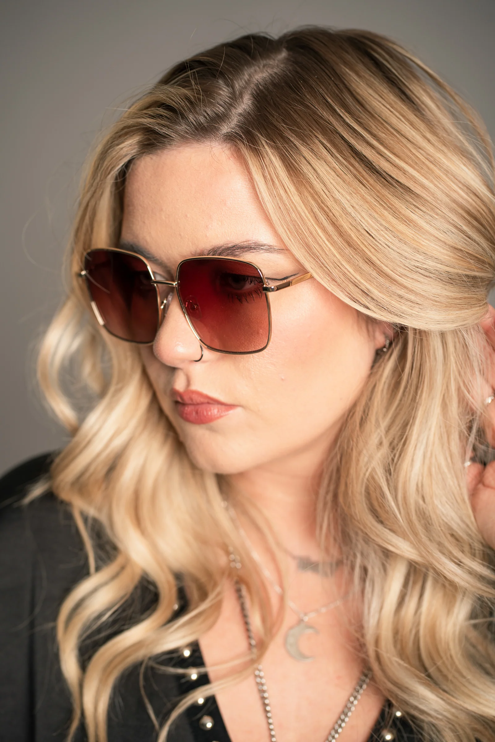 Cher Oversized Square Sunglasses - Image 2