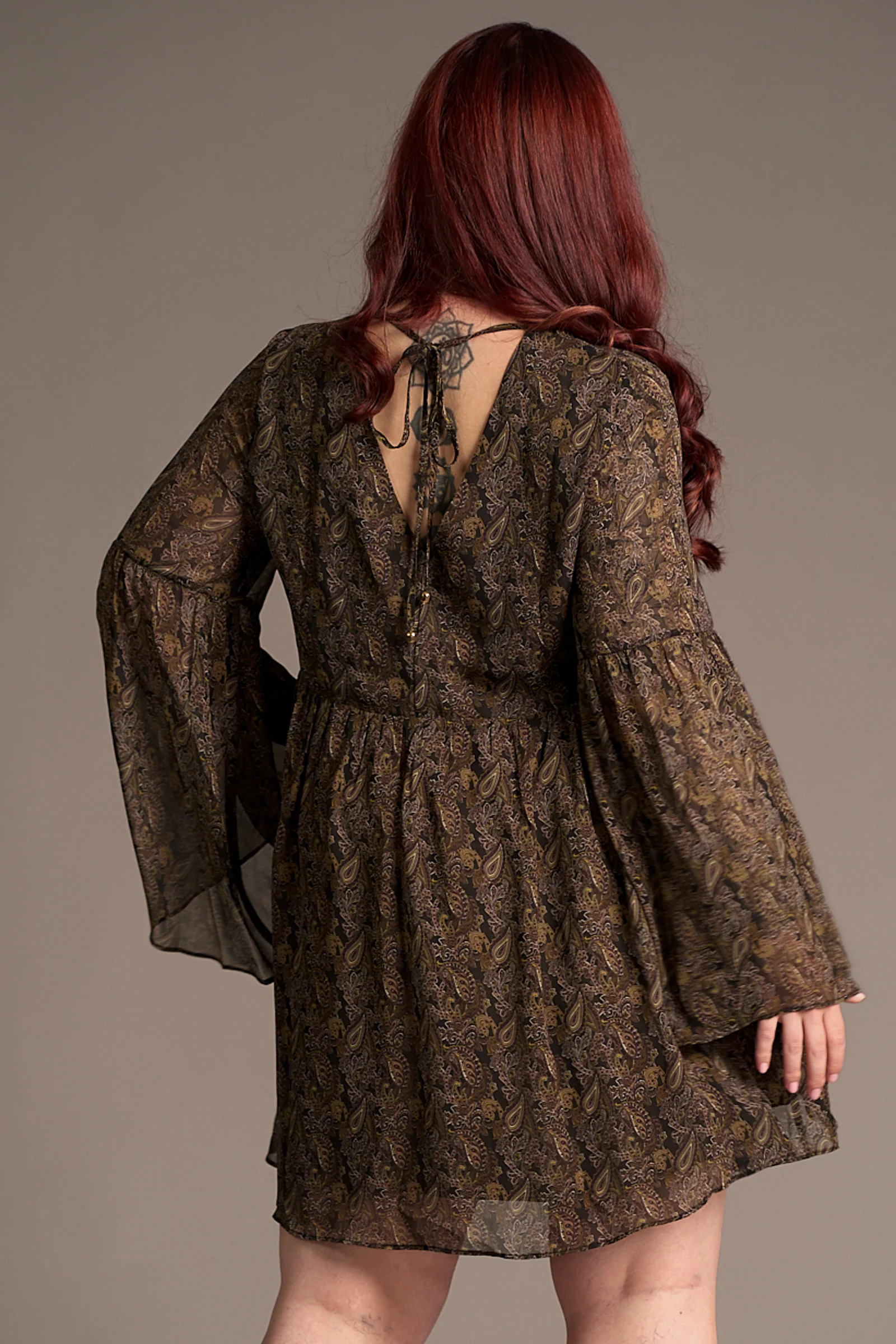 Cinnamon Girl Paisley Chiffon Smock Dress - Image 7