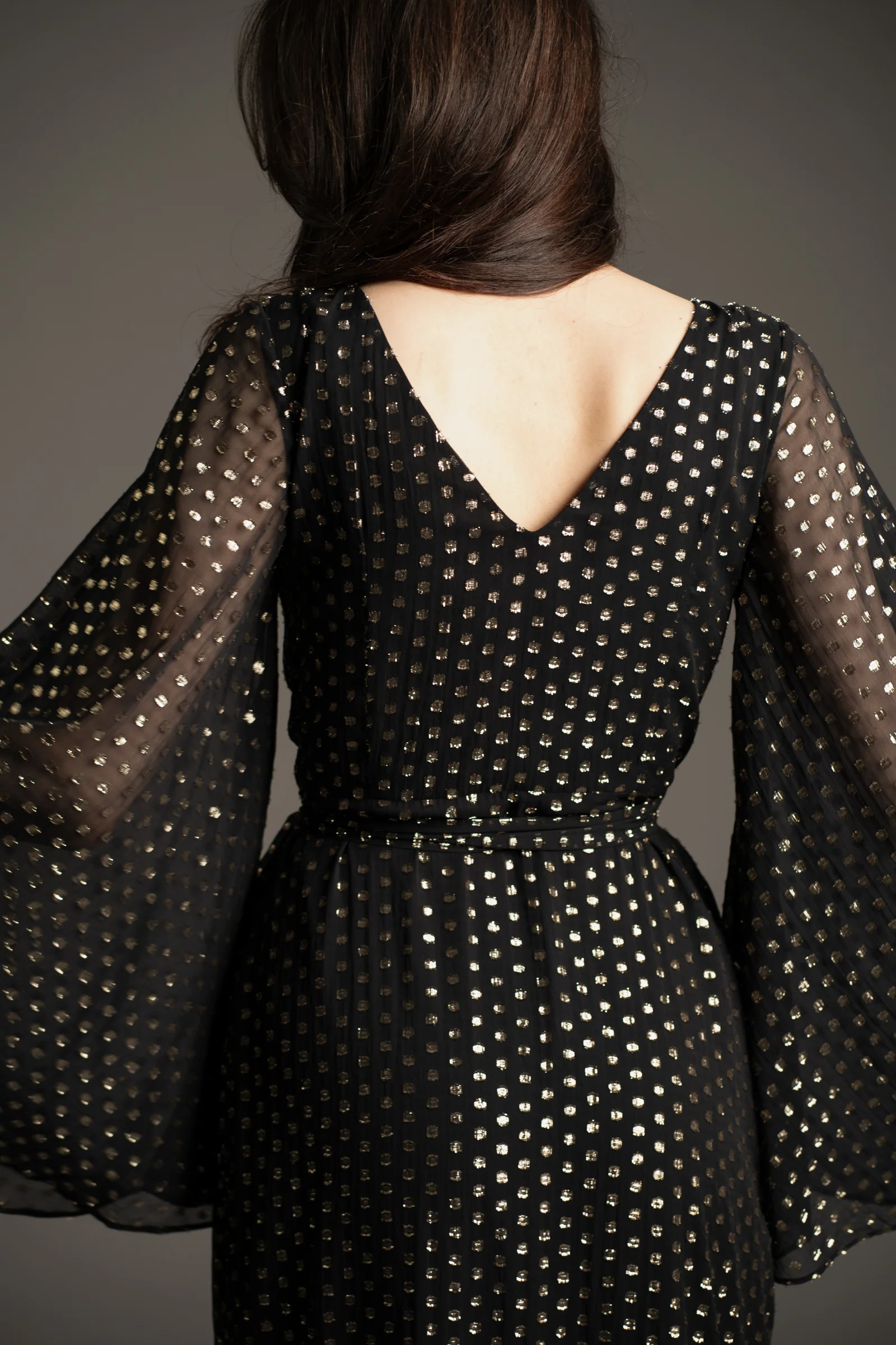 Cosmic Dancer Metallic Wrap Dress - Image 4