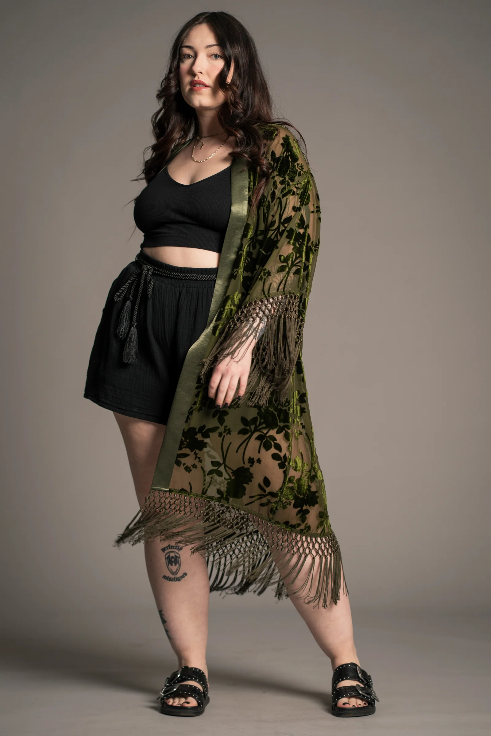 Dakota Olive Devore Kimono - Image 7