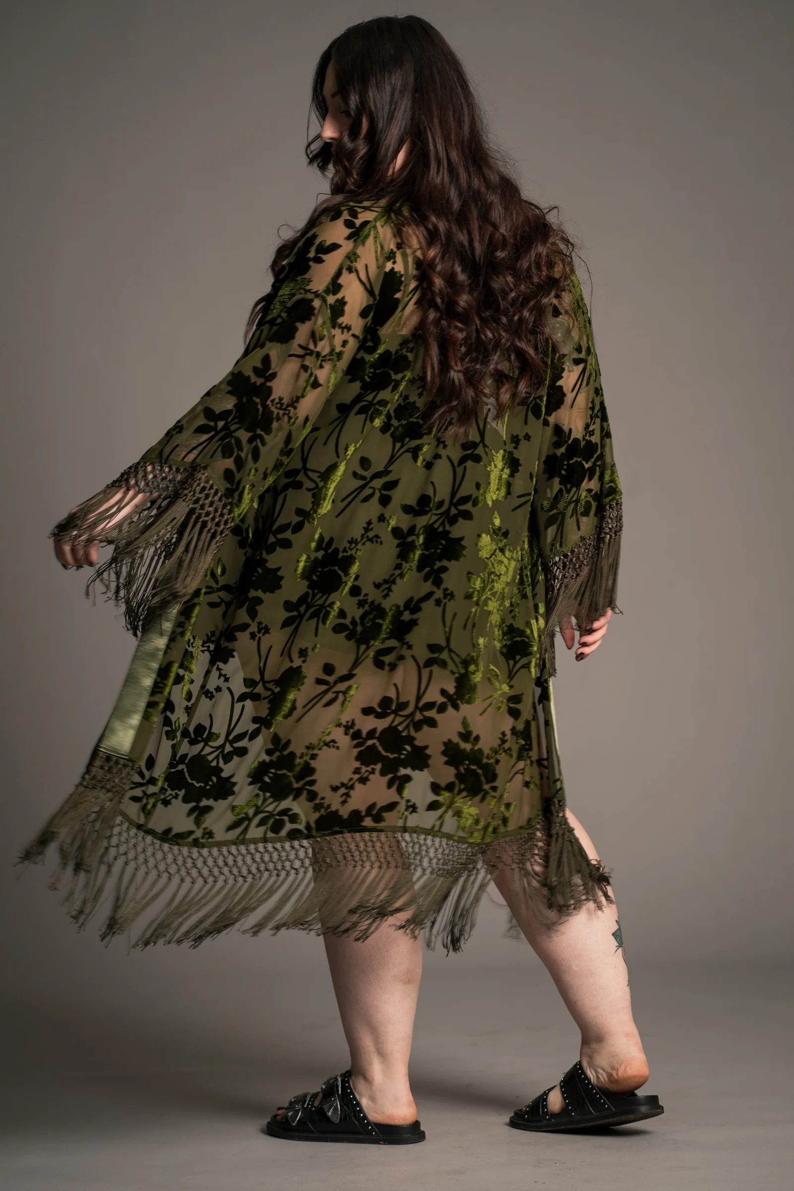 Dakota Olive Devore Kimono - Image 8