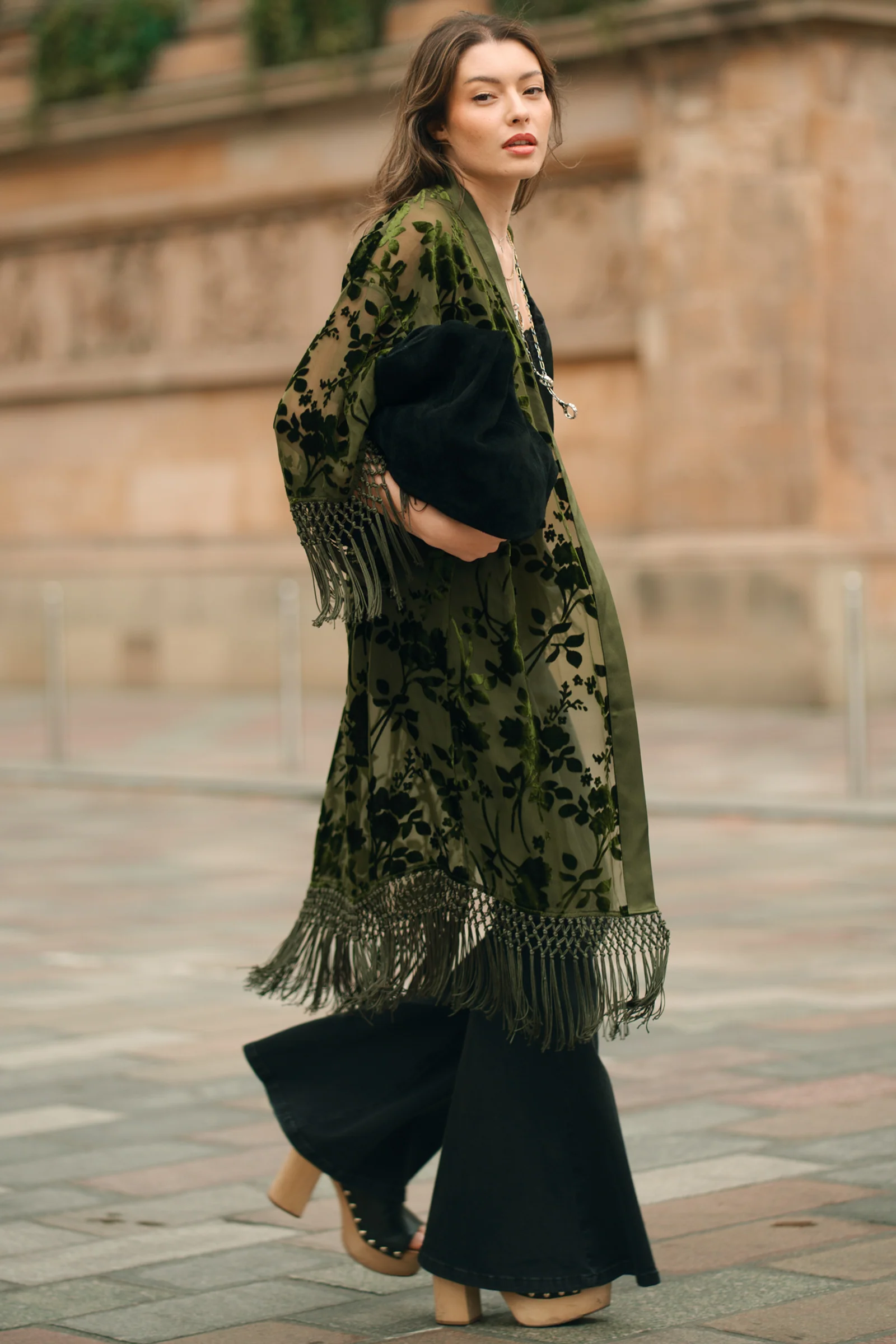 Dakota Olive Devore Kimono - Image 9