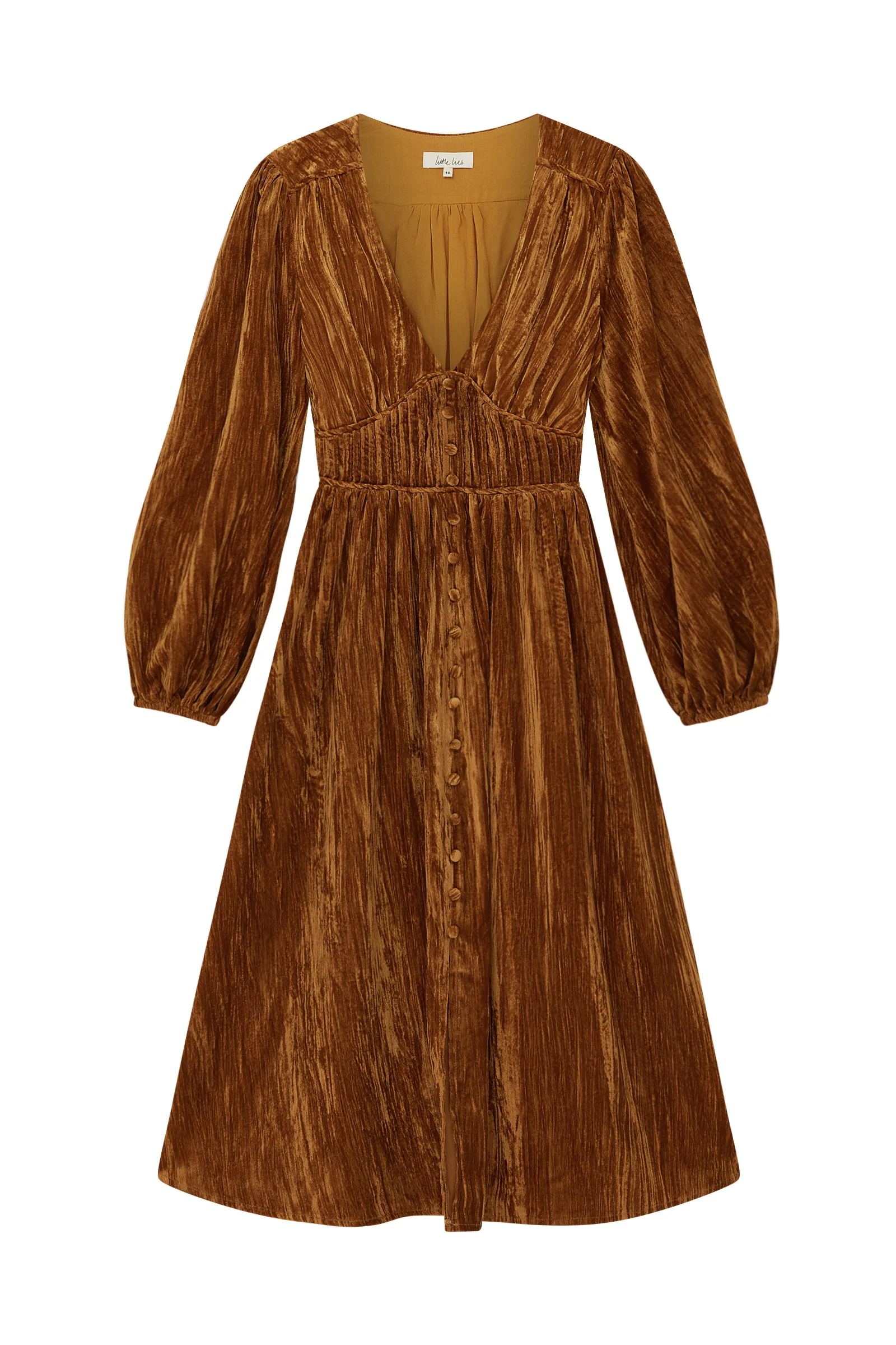 Dazed Copper Velvet Midi Dress - Image 8