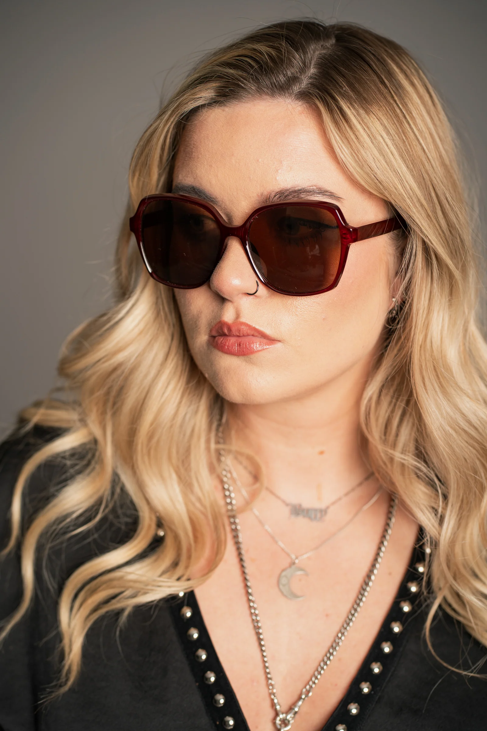 Diana Crimson Red Retro Sunglasses