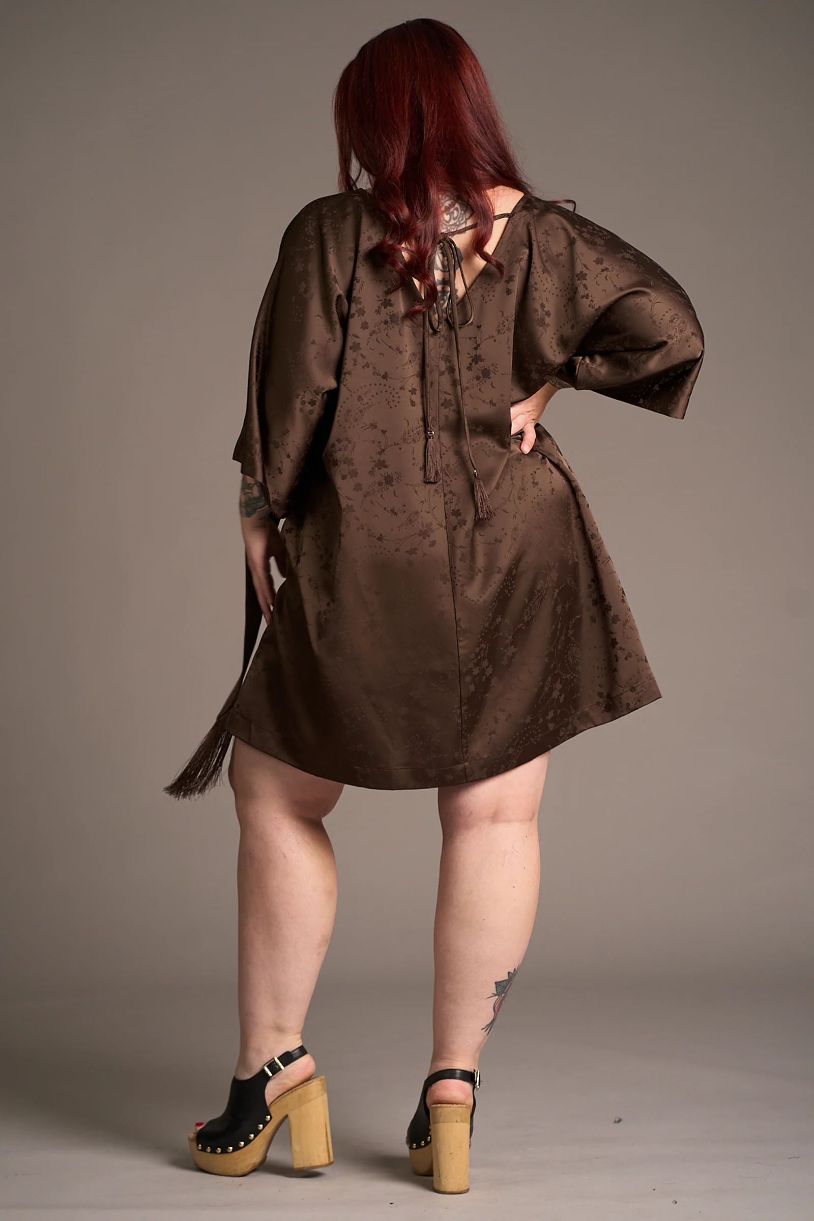 Evermore Espresso Batwing Mini Dress - Image 8