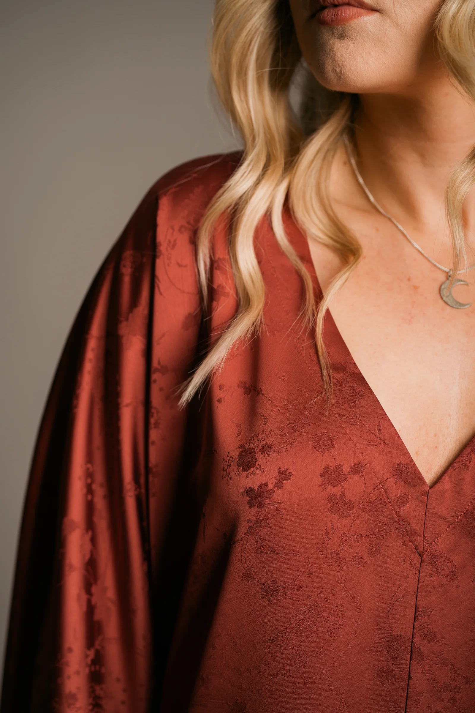 Florence Rust Fringed Kimono Dress - Image 5