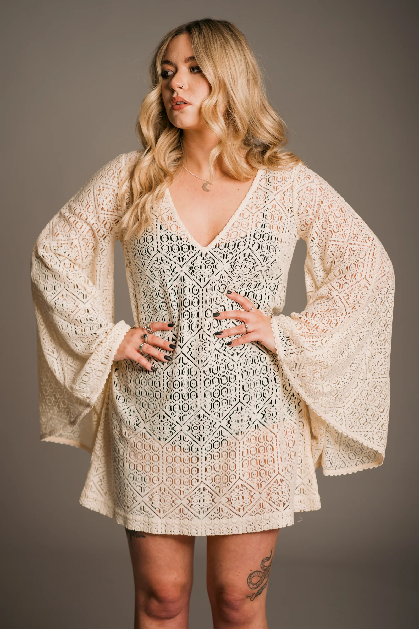 Goldie Crochet Mini Dress - Image 6