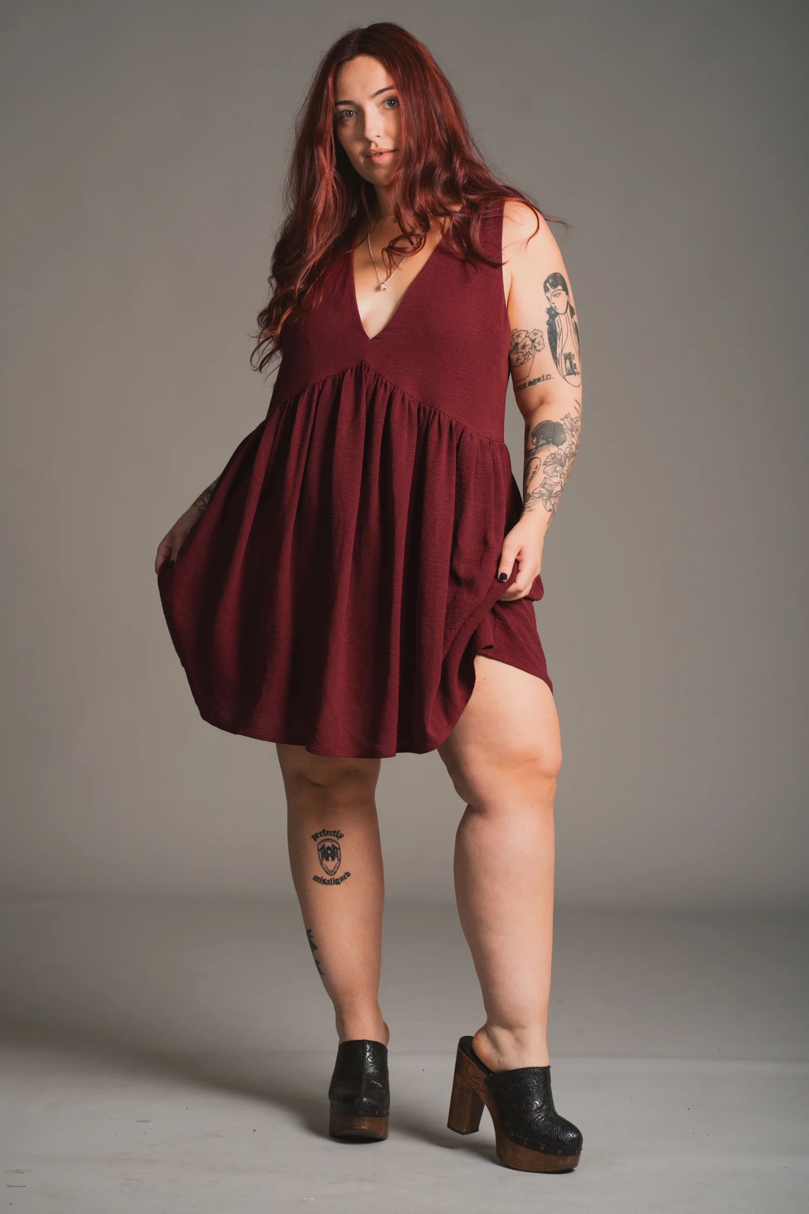 Grace Plum Smock Dress - Image 6