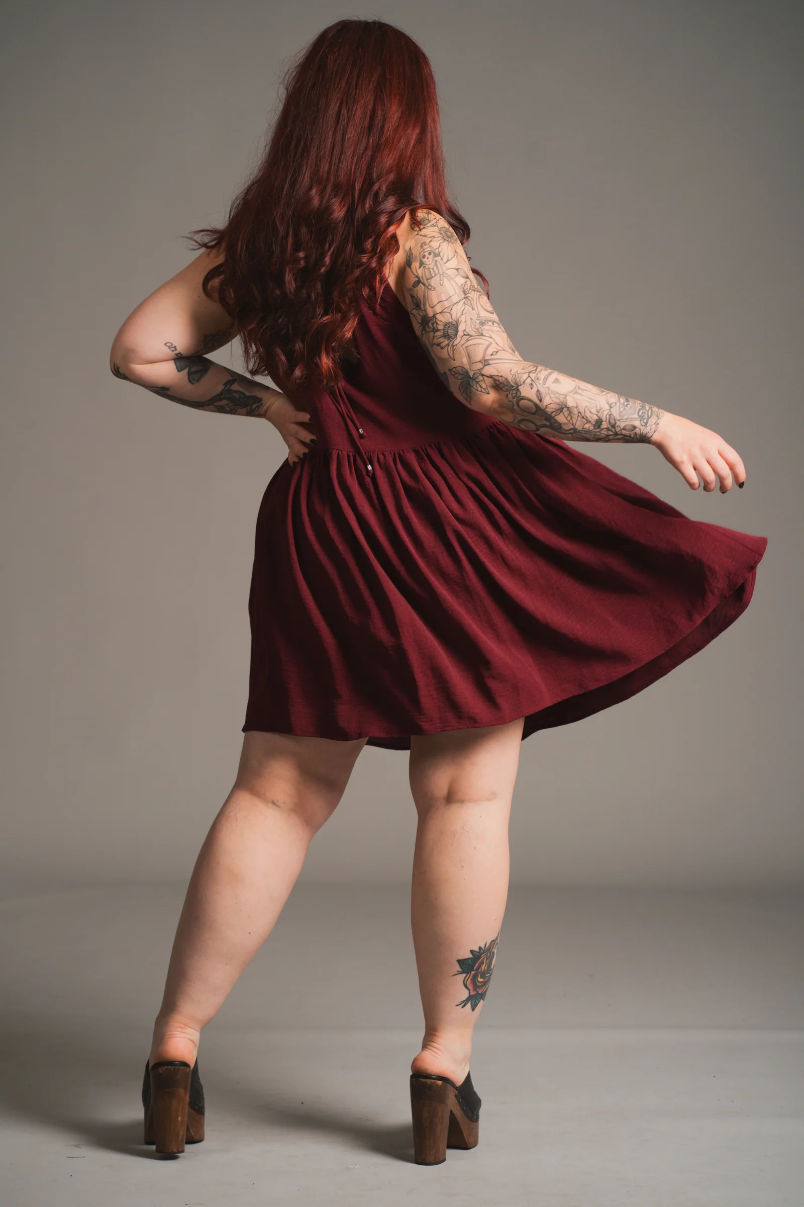 Grace Plum Smock Dress - Image 7