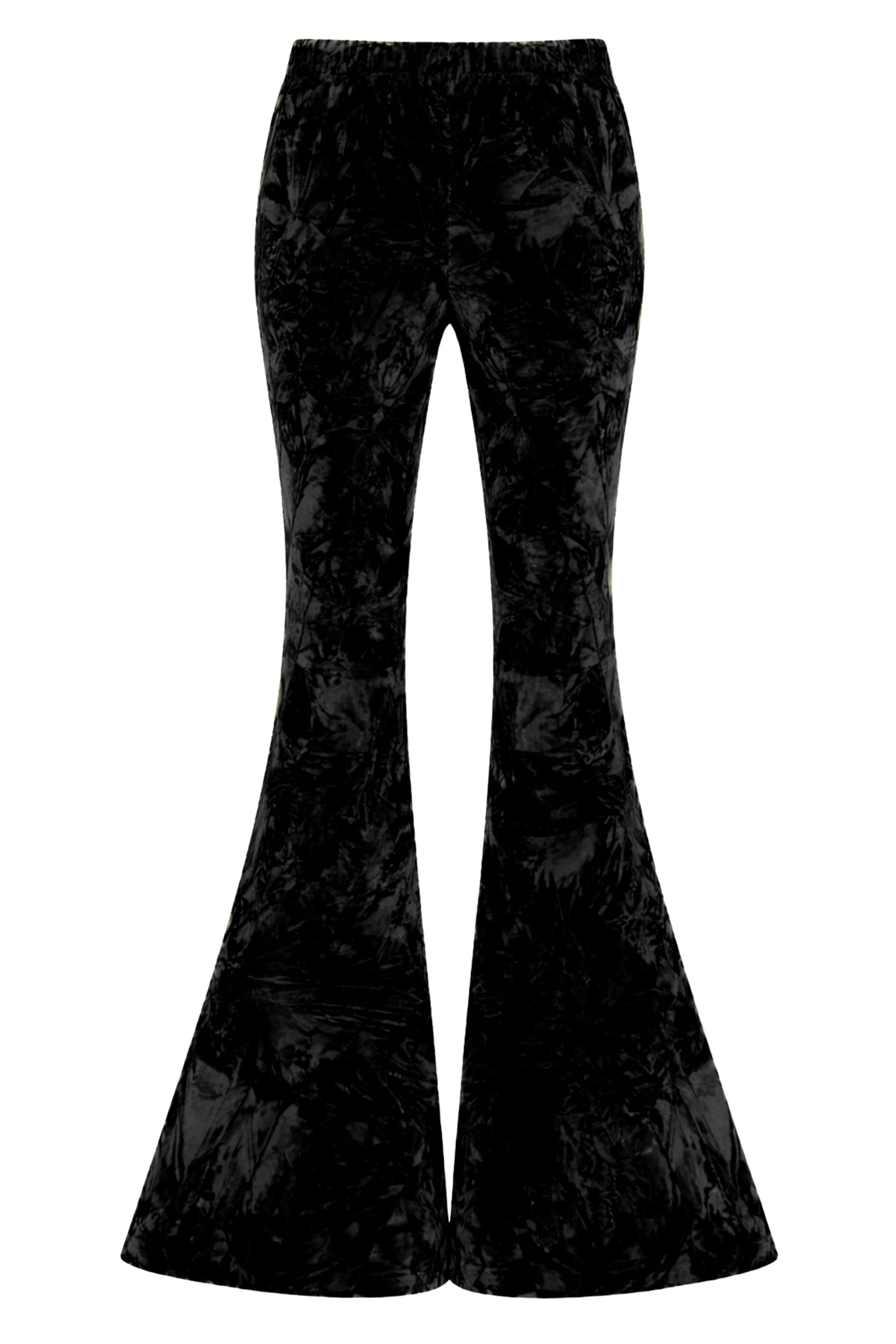 Hendrix Black Crushed Velvet Bell Bottoms - Image 7