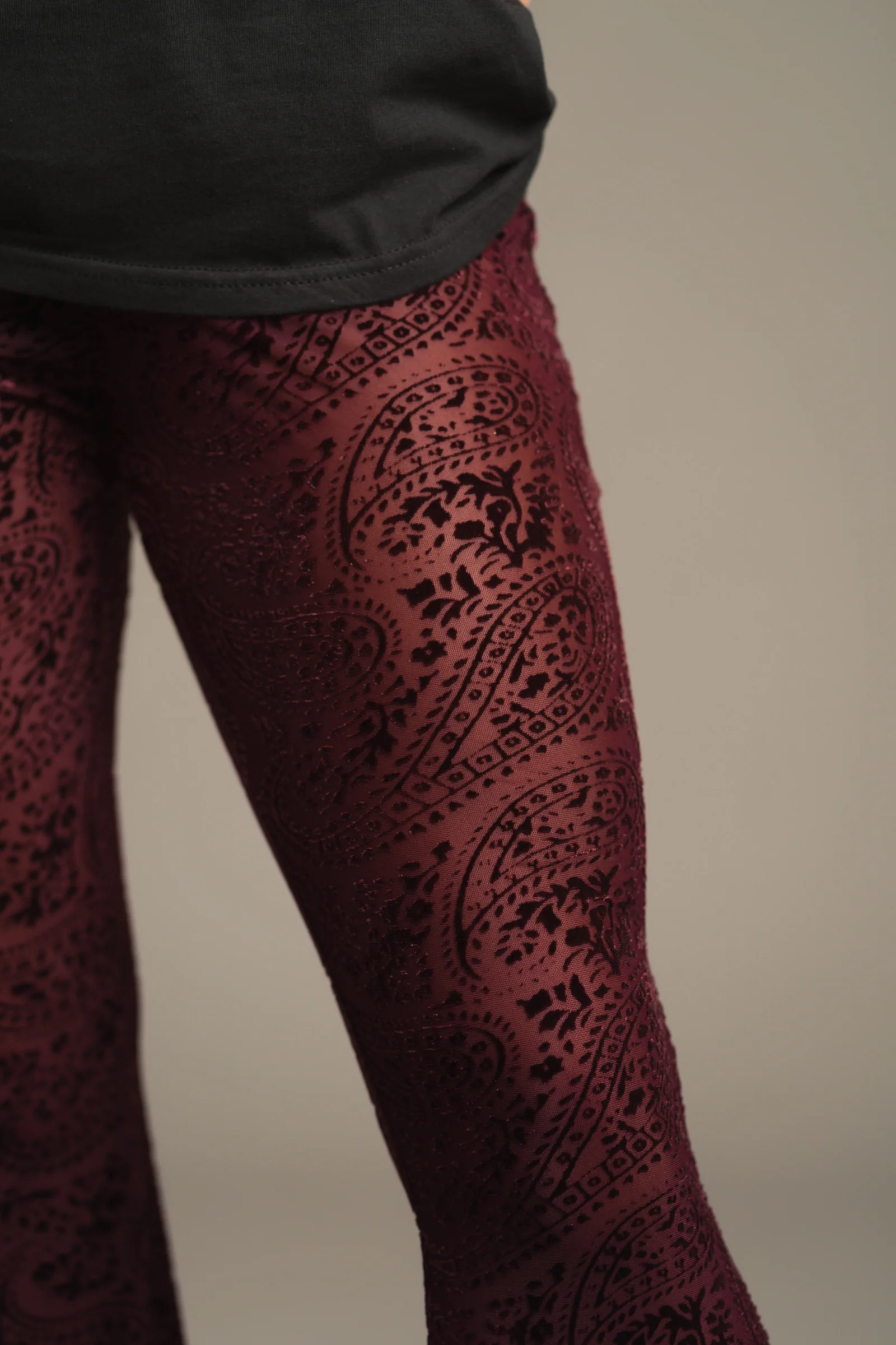 Hendrix Plum Devore Velvet Flares - Image 3