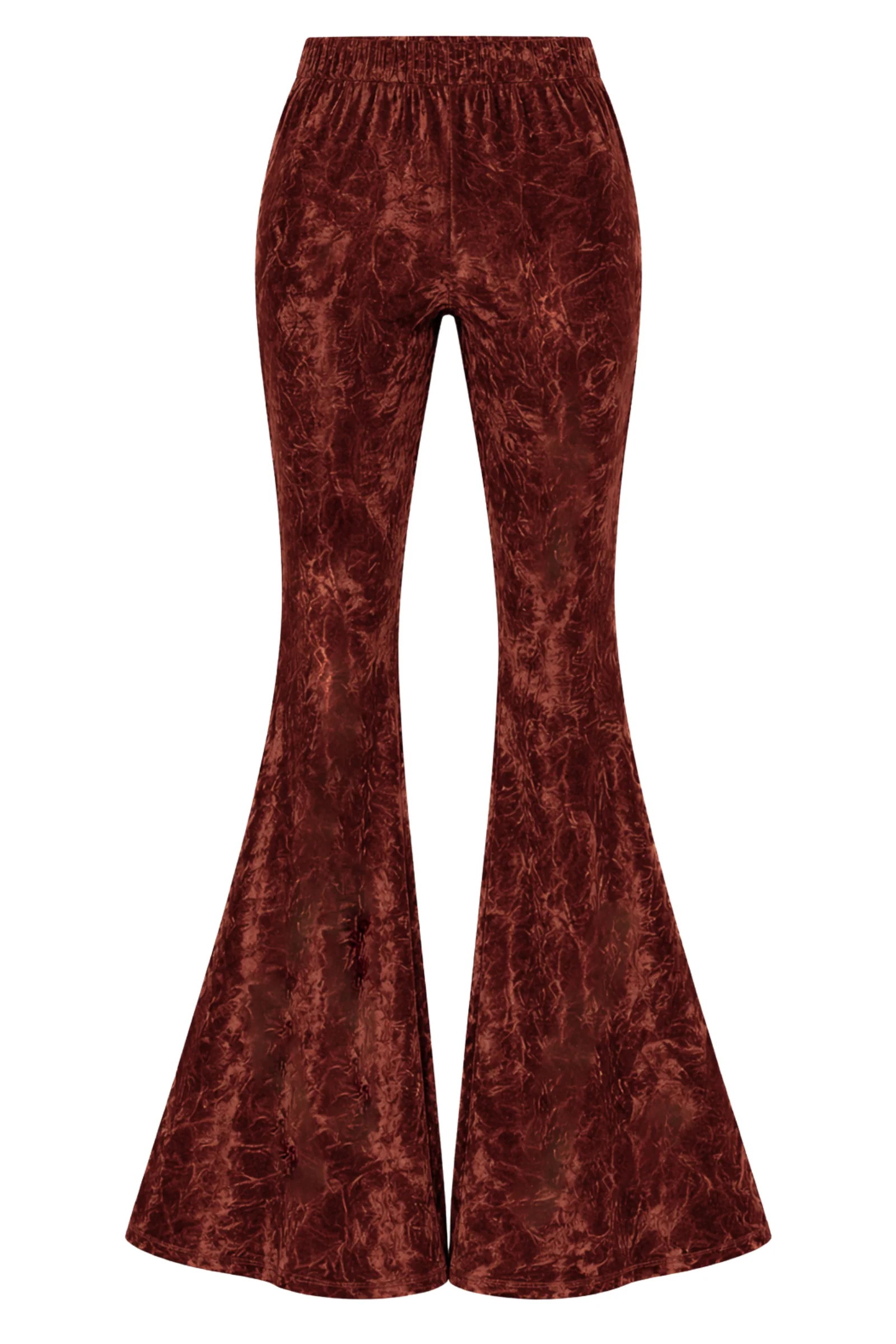 Hendrix Rust Crushed Velvet Flares - Image 8