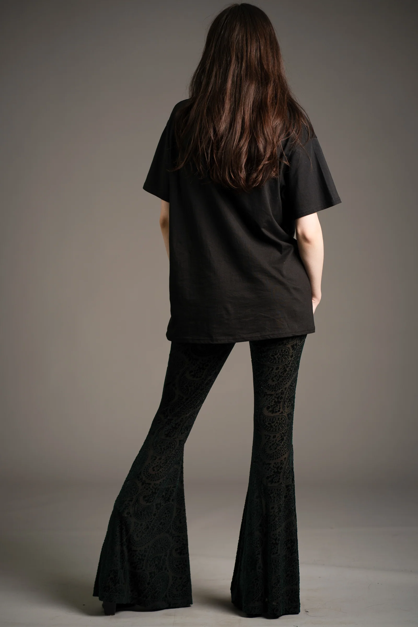 Hendrix Teal Devore Velvet Flares - Image 4