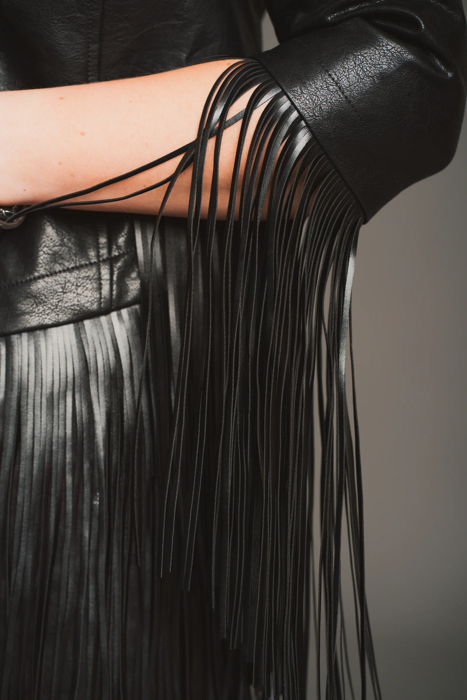 Jagger Fringed Faux Leather Jacket - Image 4