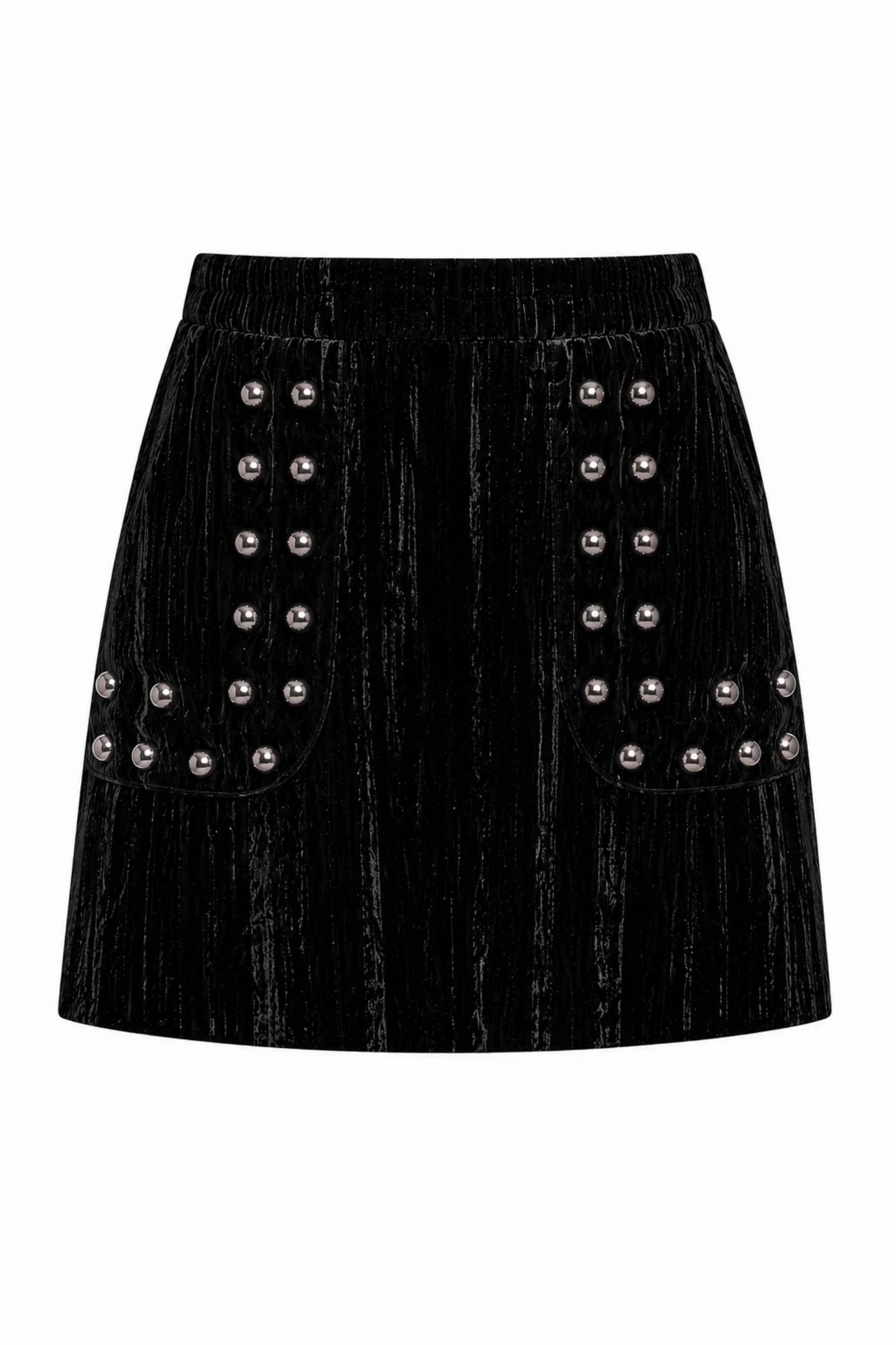 Lennon Studded Velvet Mini Skirt - Image 9