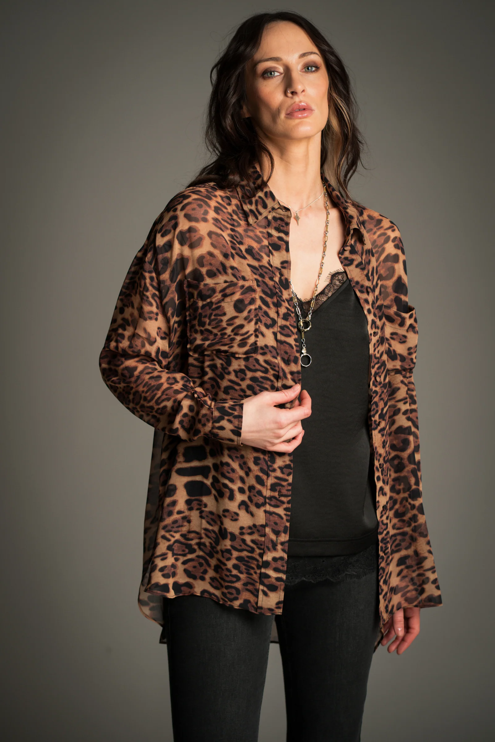 Mosshart Leopard Chiffon Shirt - Image 2