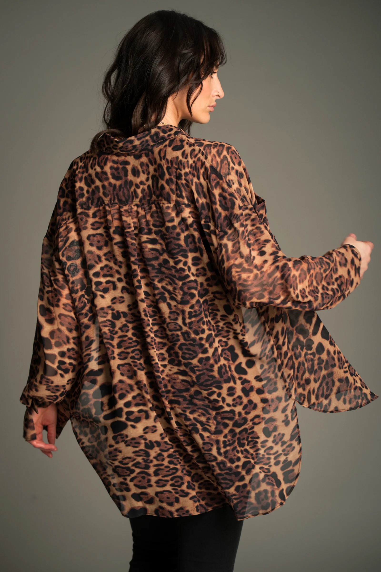Mosshart Leopard Chiffon Shirt - Image 4