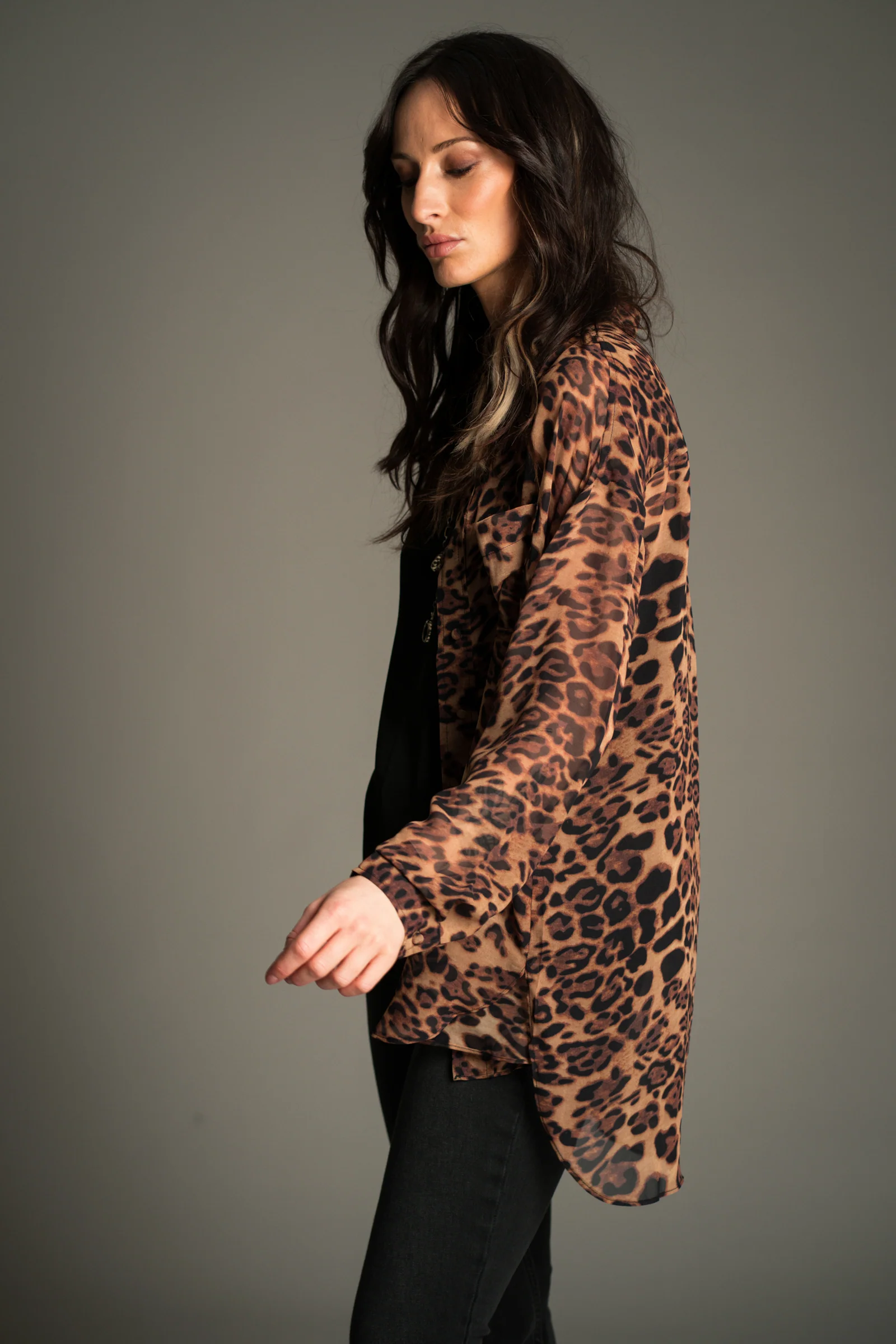 Mosshart Leopard Chiffon Shirt - Image 5
