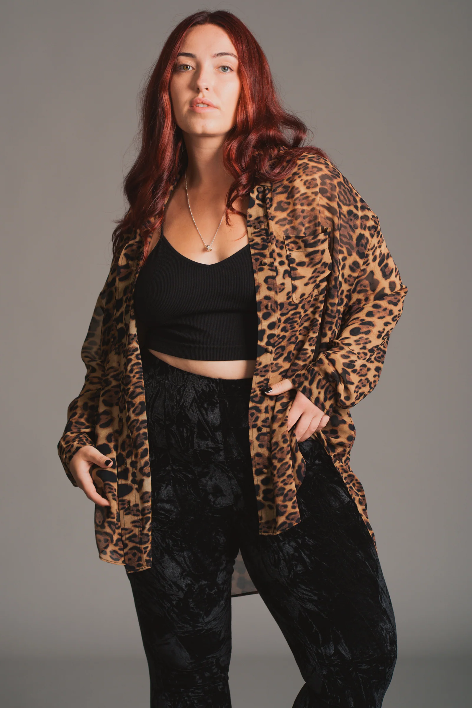 Mosshart Leopard Chiffon Shirt - Image 7