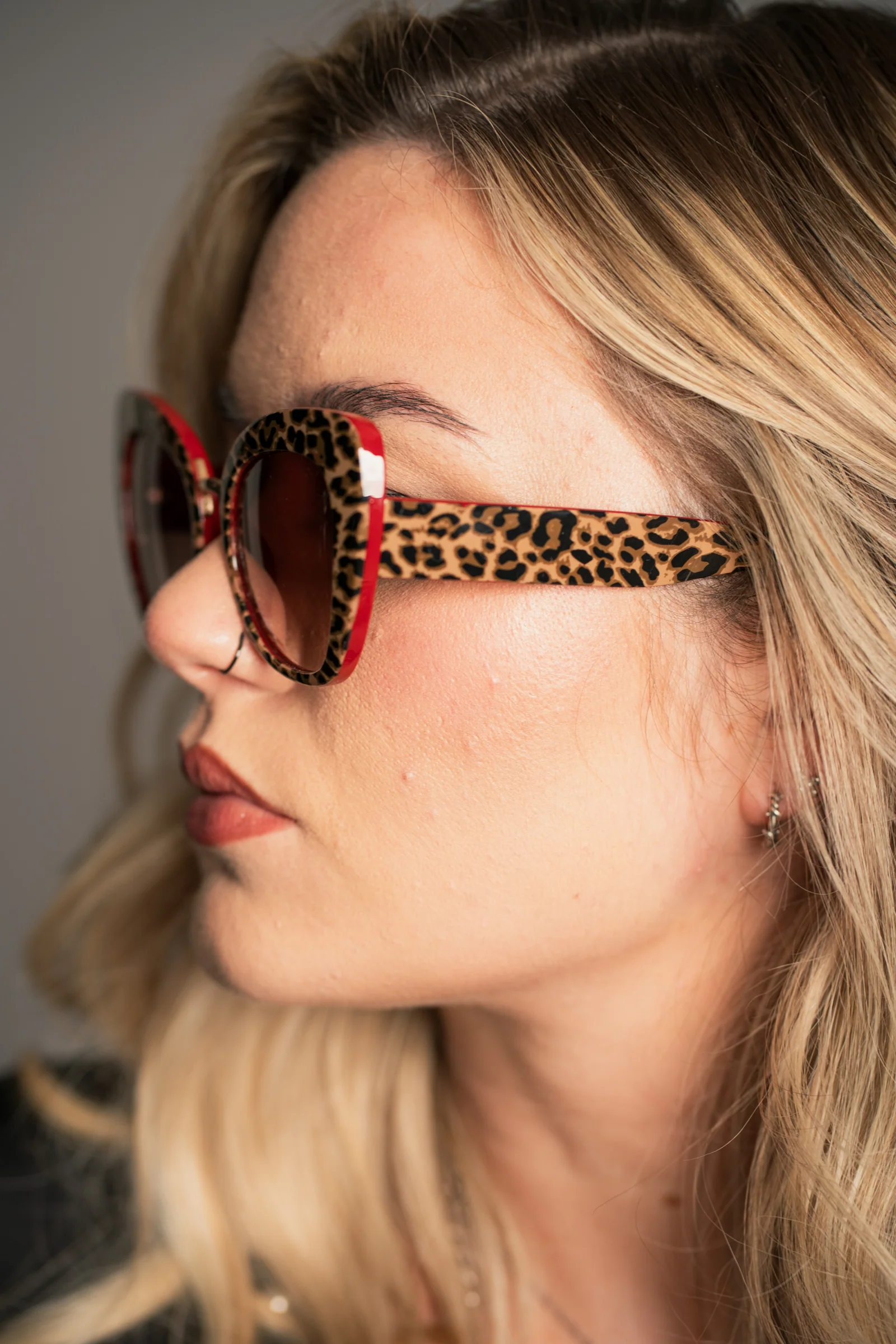 Lola Red Leopard Cat Eye Sunglasses - Image 2