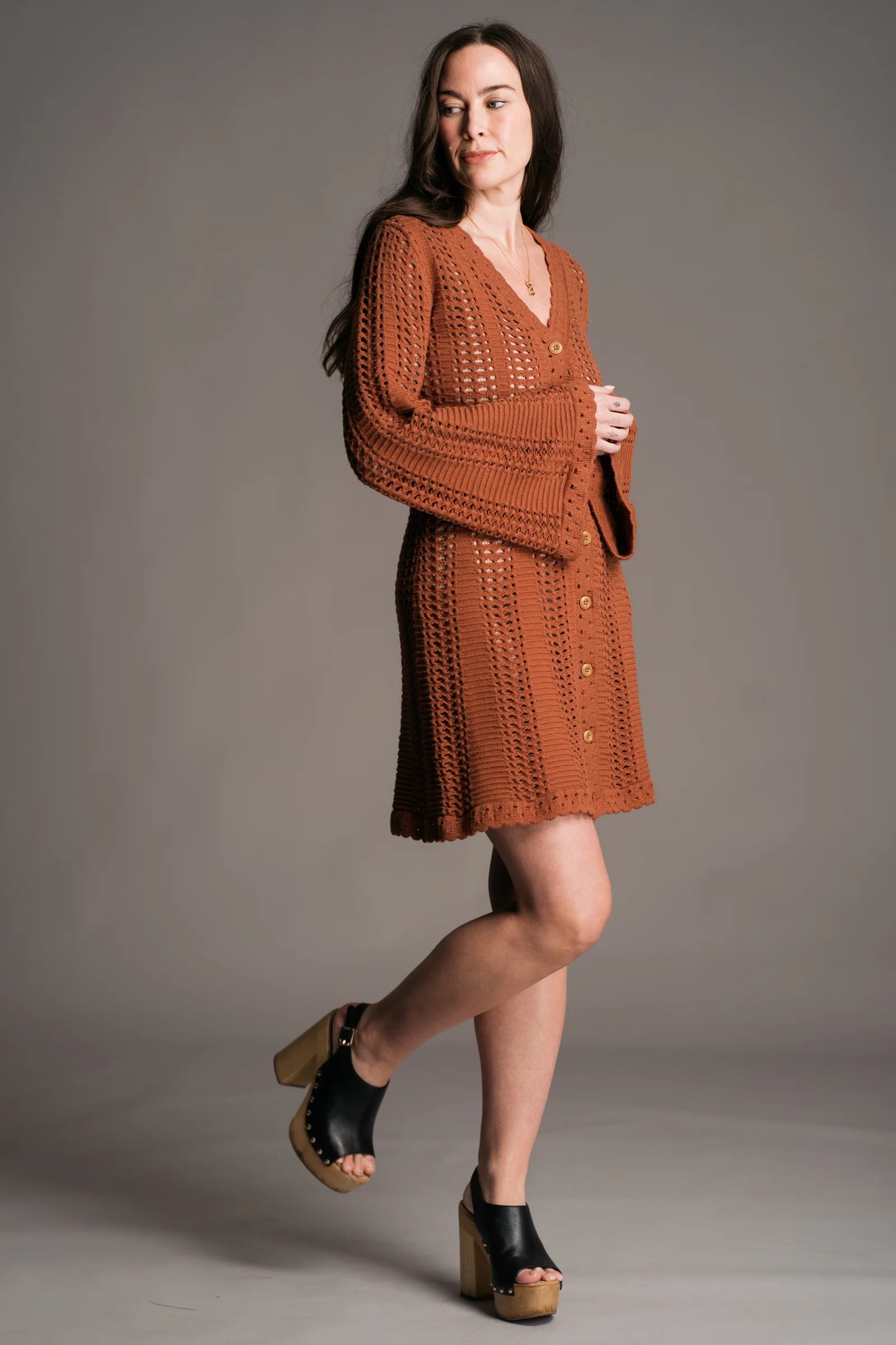 Marianne Rust Knitted Mini Dress - Image 6