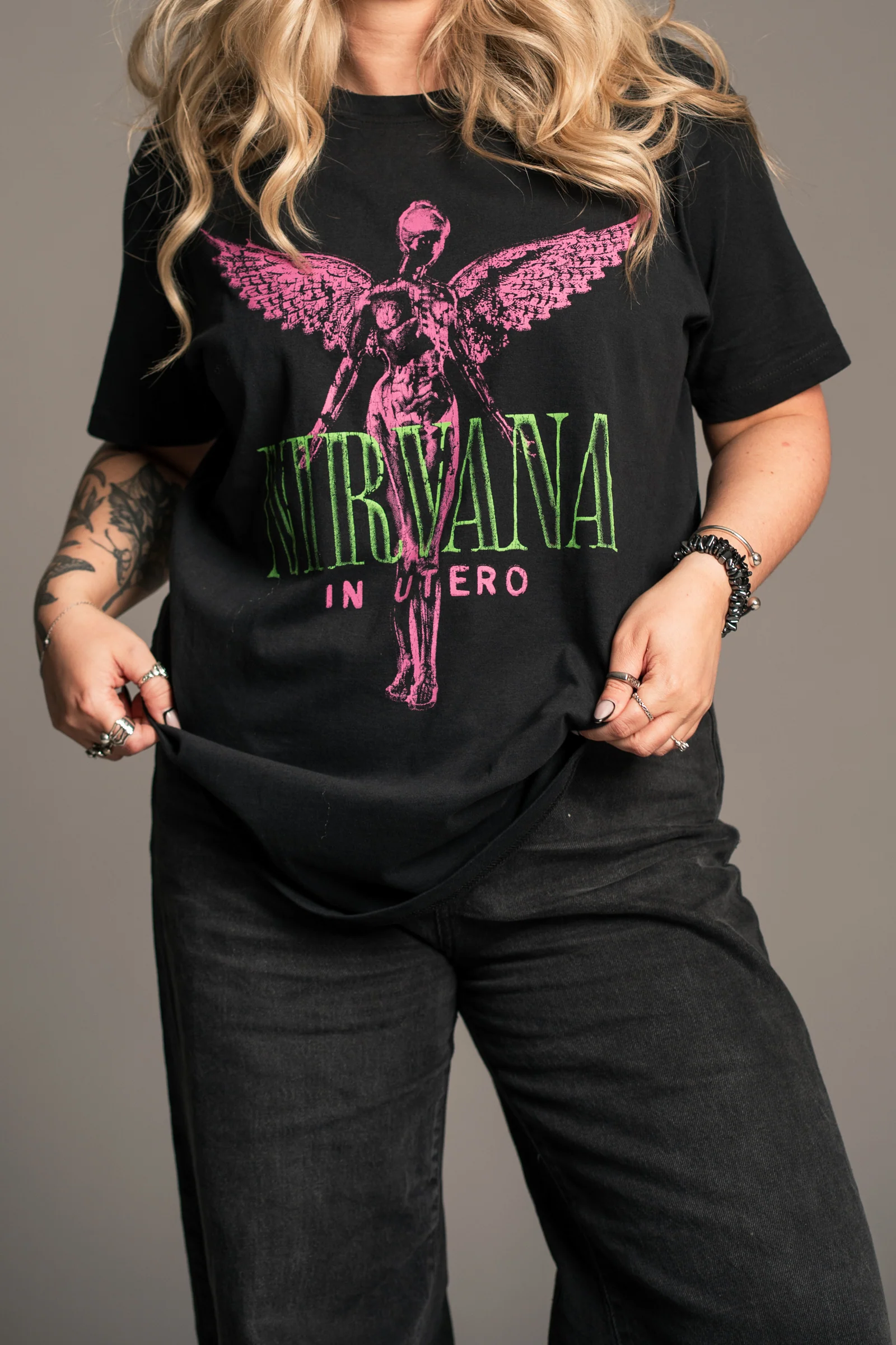 Nirvana In Utero Pink Band Tee - Image 2