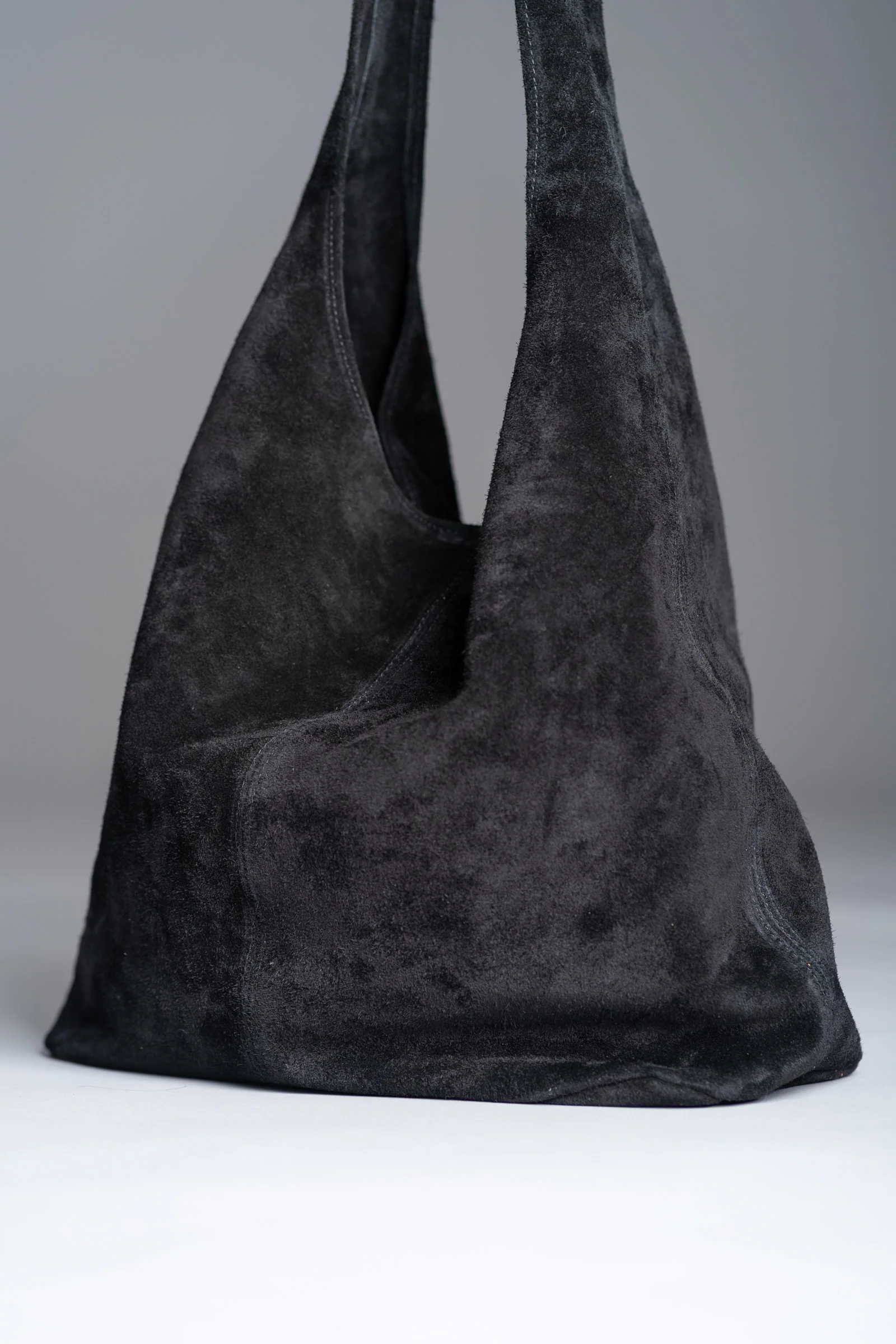 Olsen Black Genuine Suede Slouchy Bag - Image 7