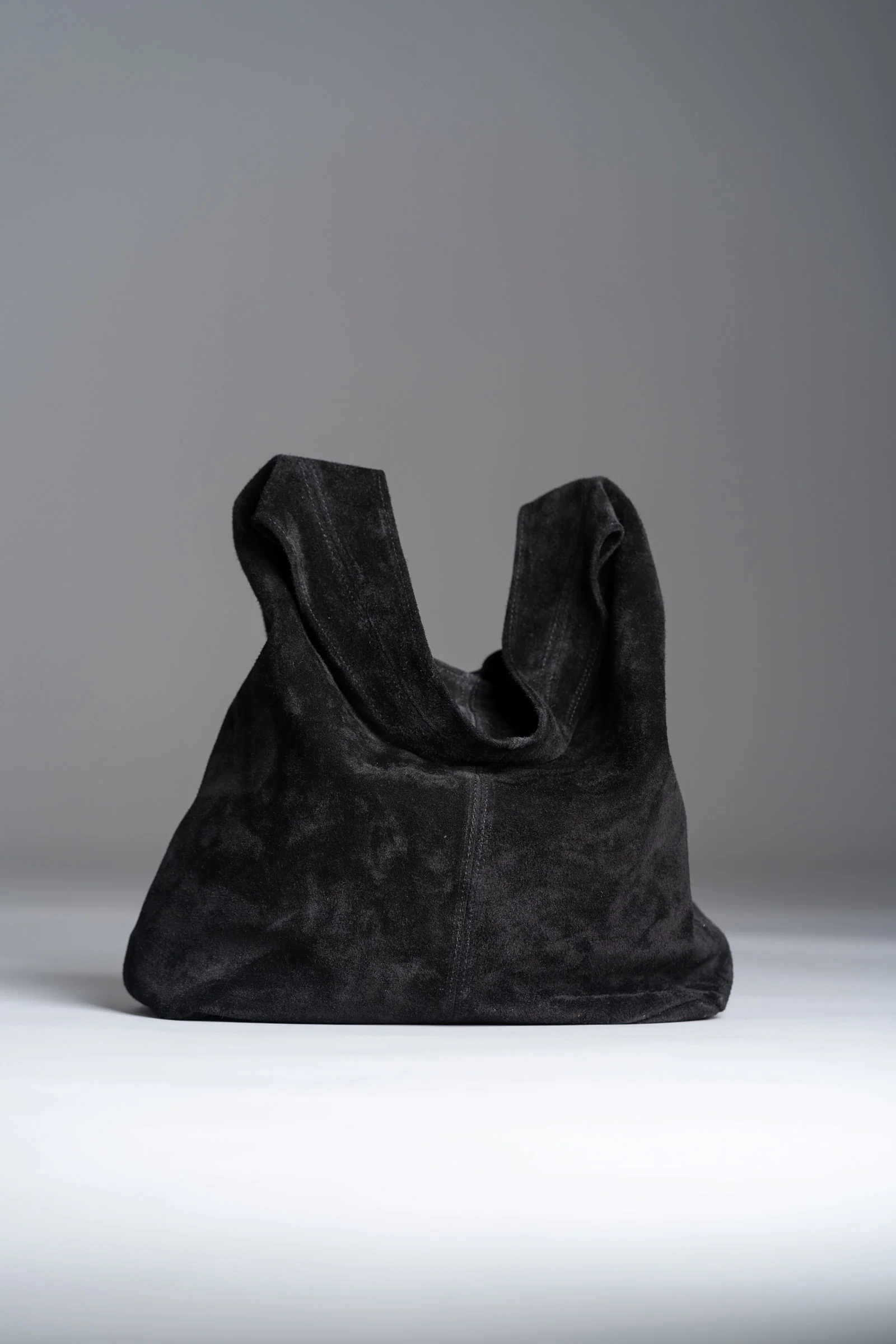 Olsen Black Genuine Suede Slouchy Bag - Image 9
