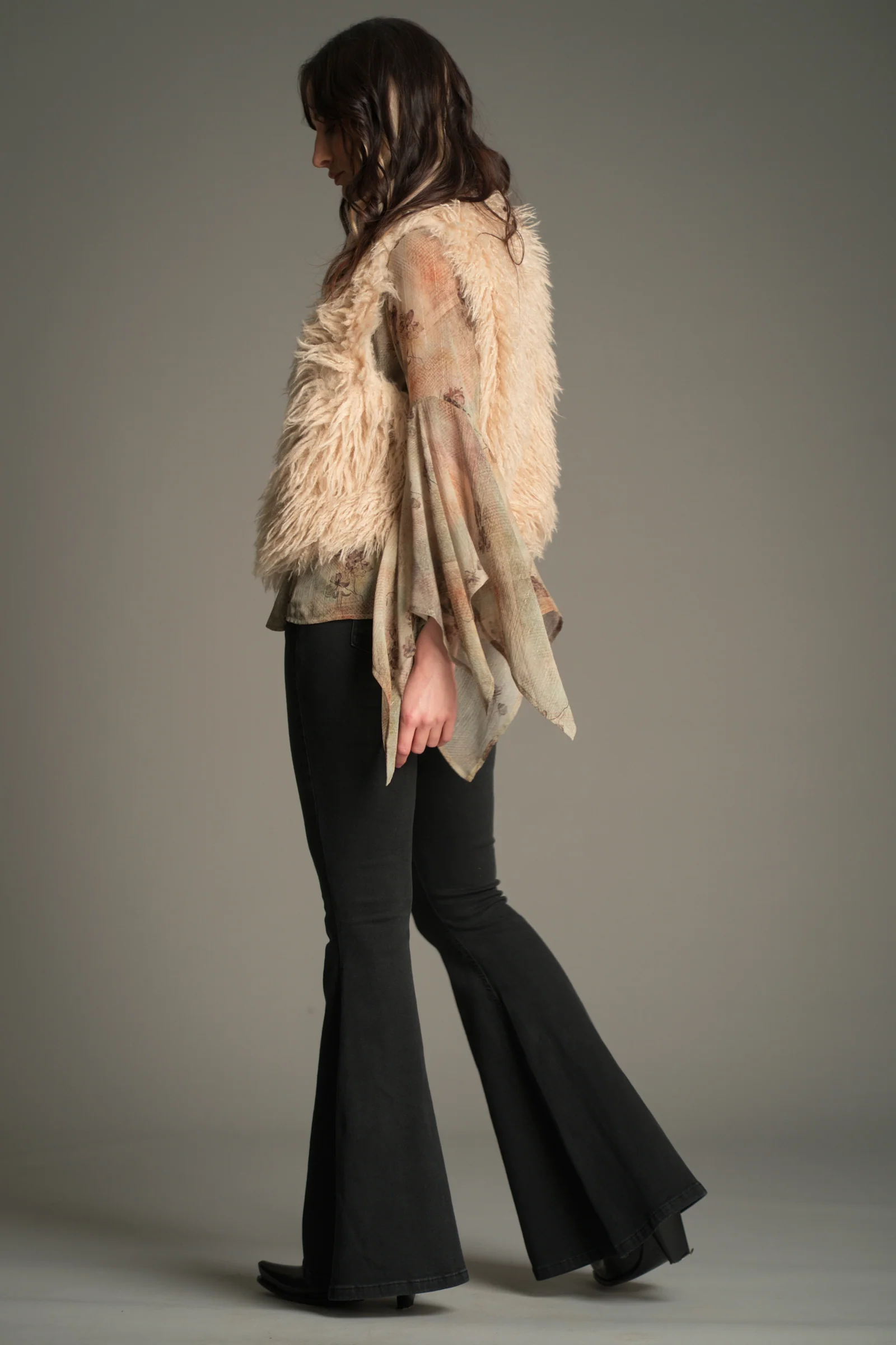 Penny Lane Faux Mongolian Fur Gilet - Image 3
