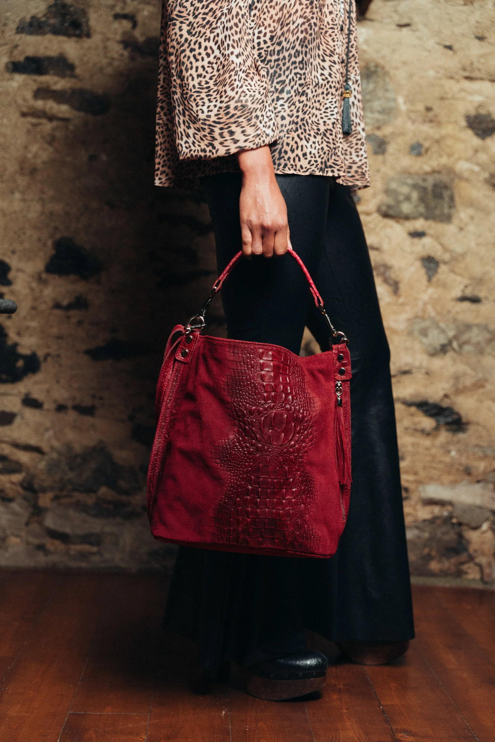 Rapture Ruby Genuine Suede Slouch Bag - Image 2