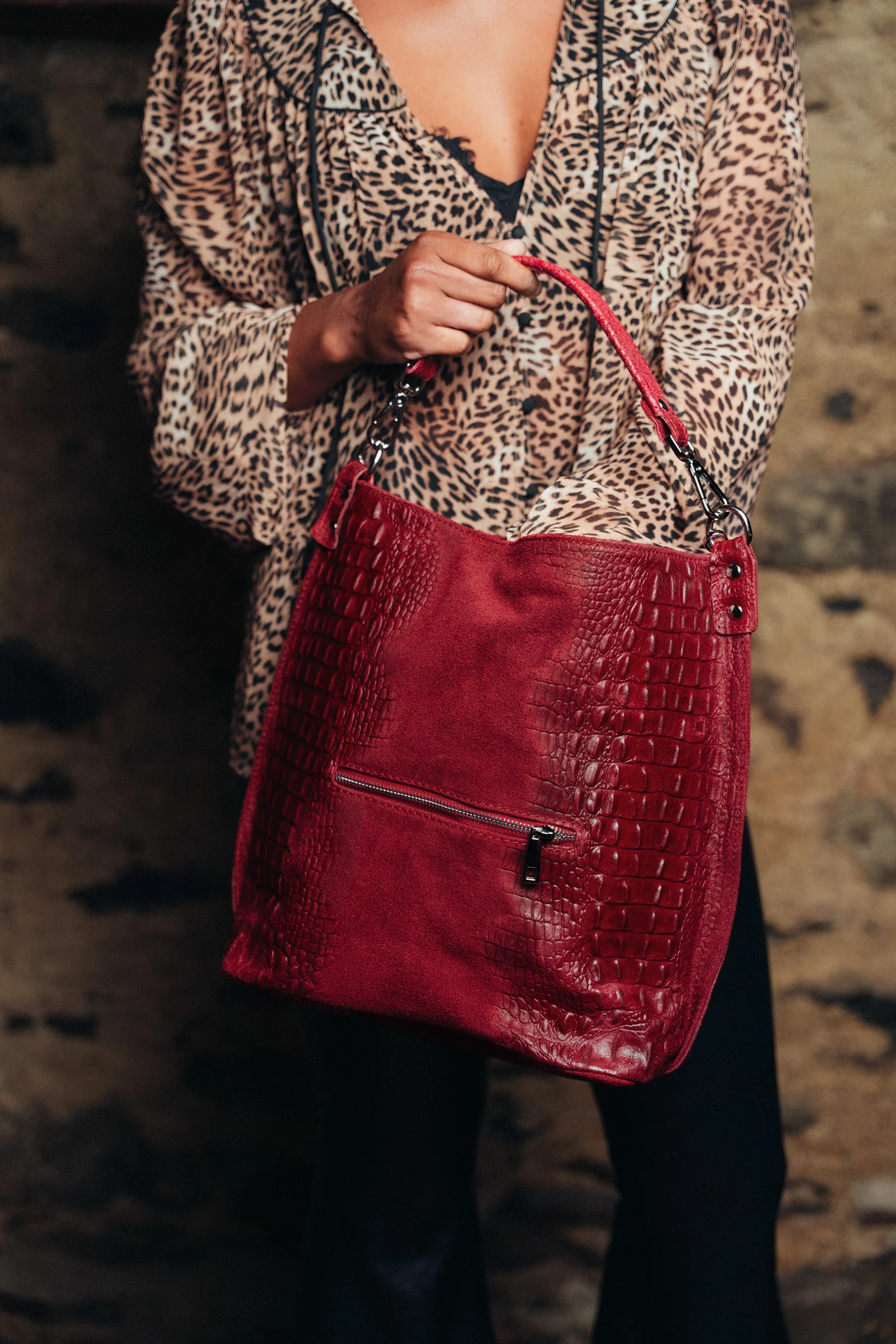 Rapture Ruby Genuine Suede Slouch Bag - Image 4