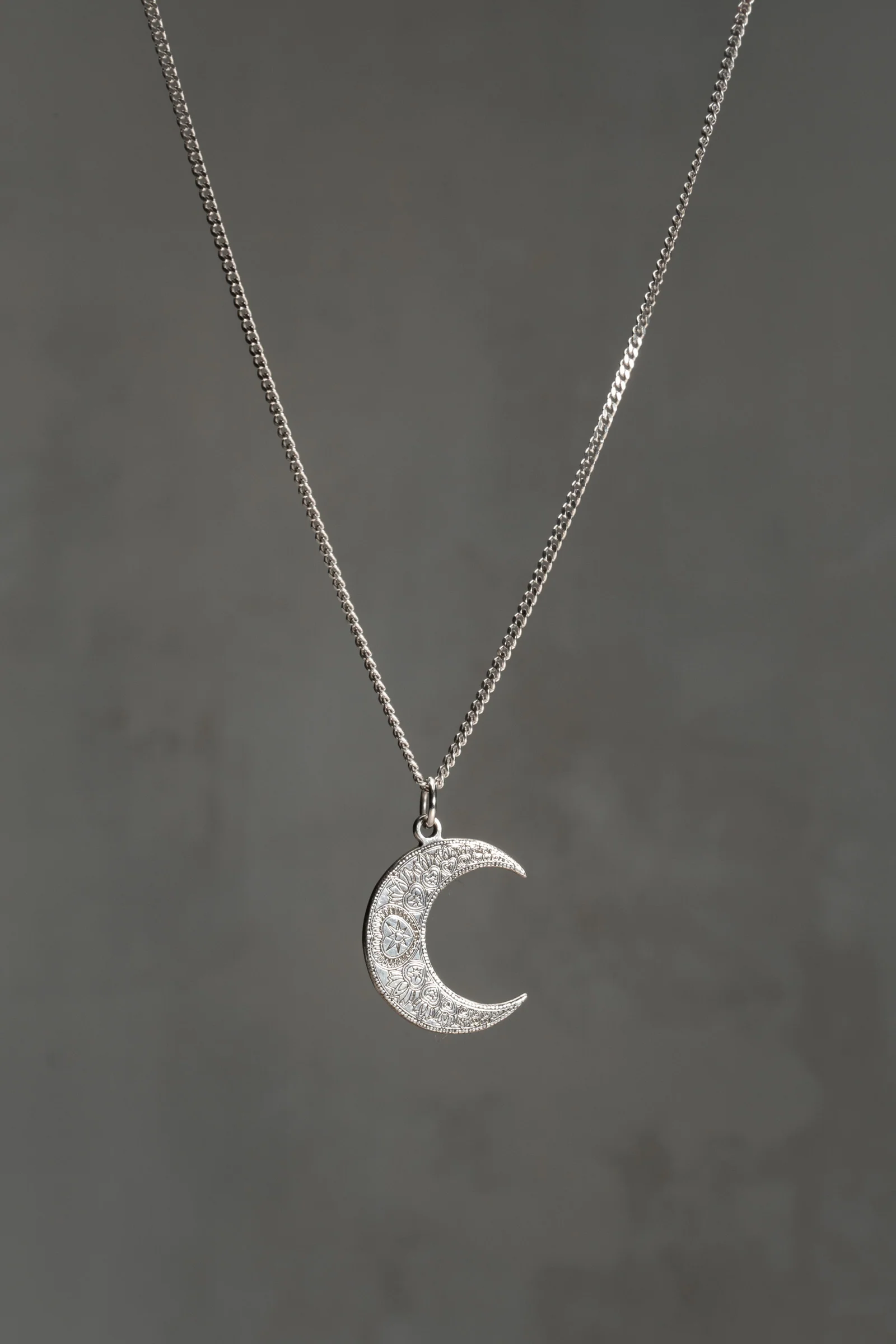 Sterling Silver Crescent Moon Pendant - Image 3
