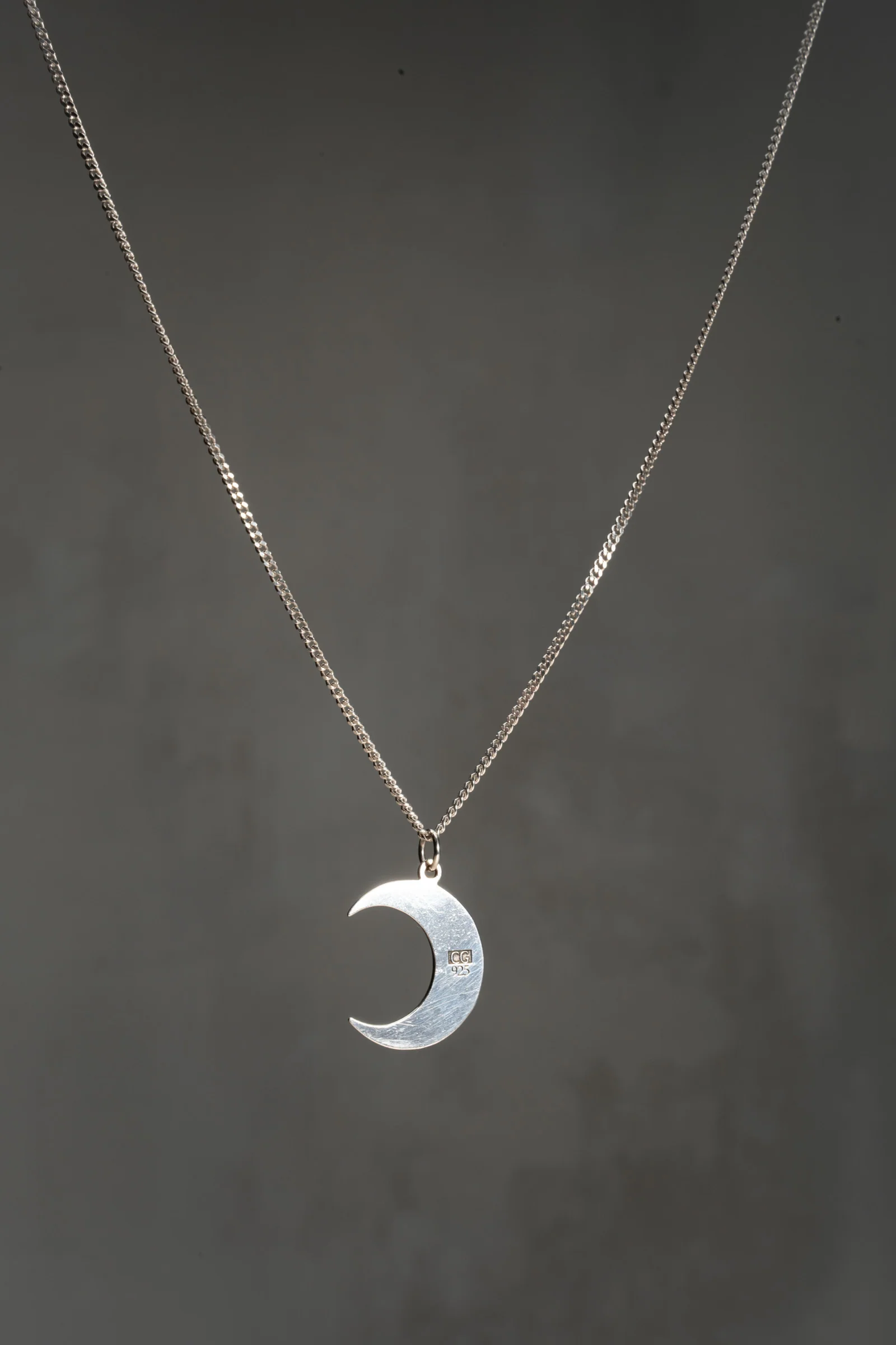 Sterling Silver Crescent Moon Pendant - Image 4