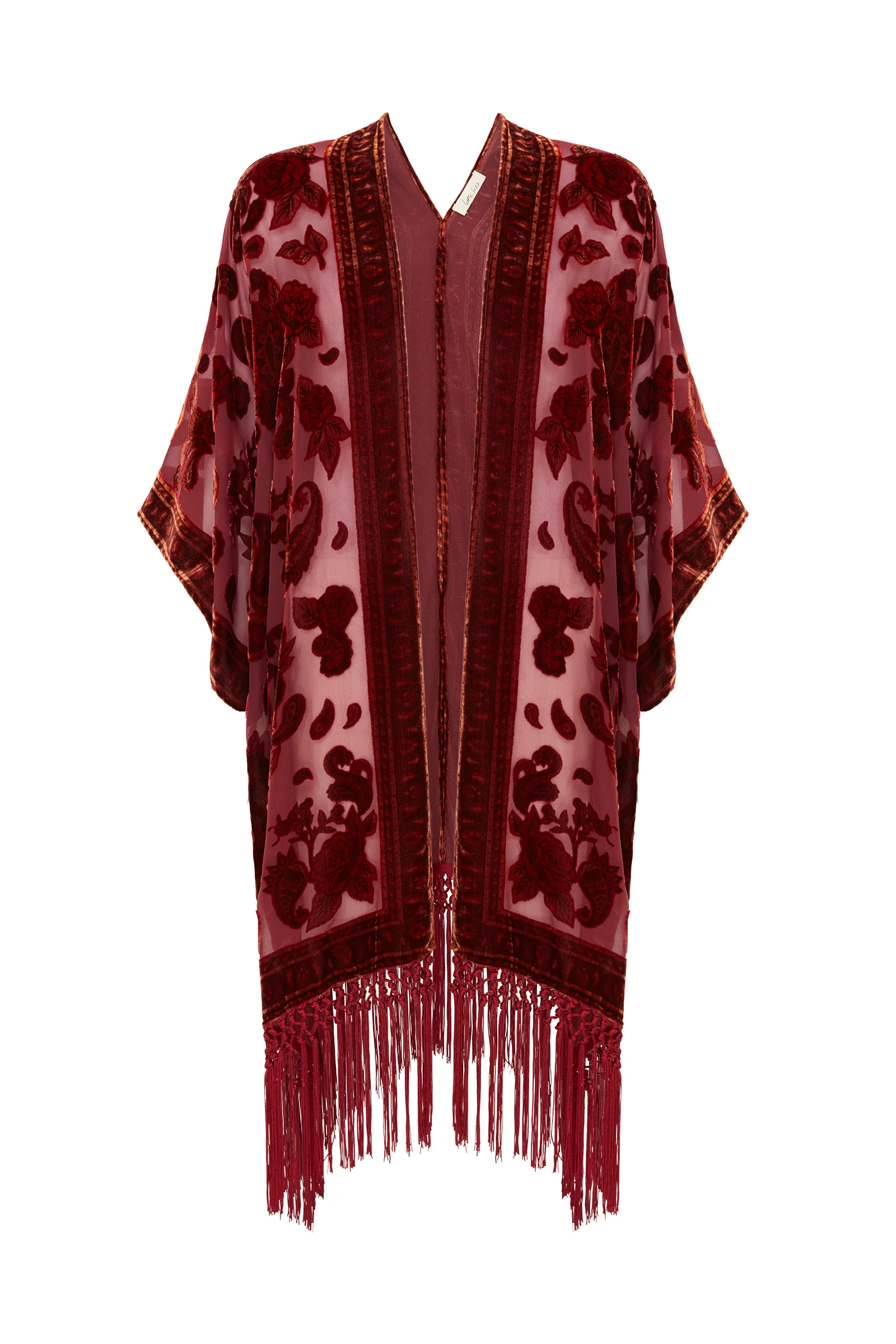 Stevie Plum Paisley Devore Kimono - Image 10