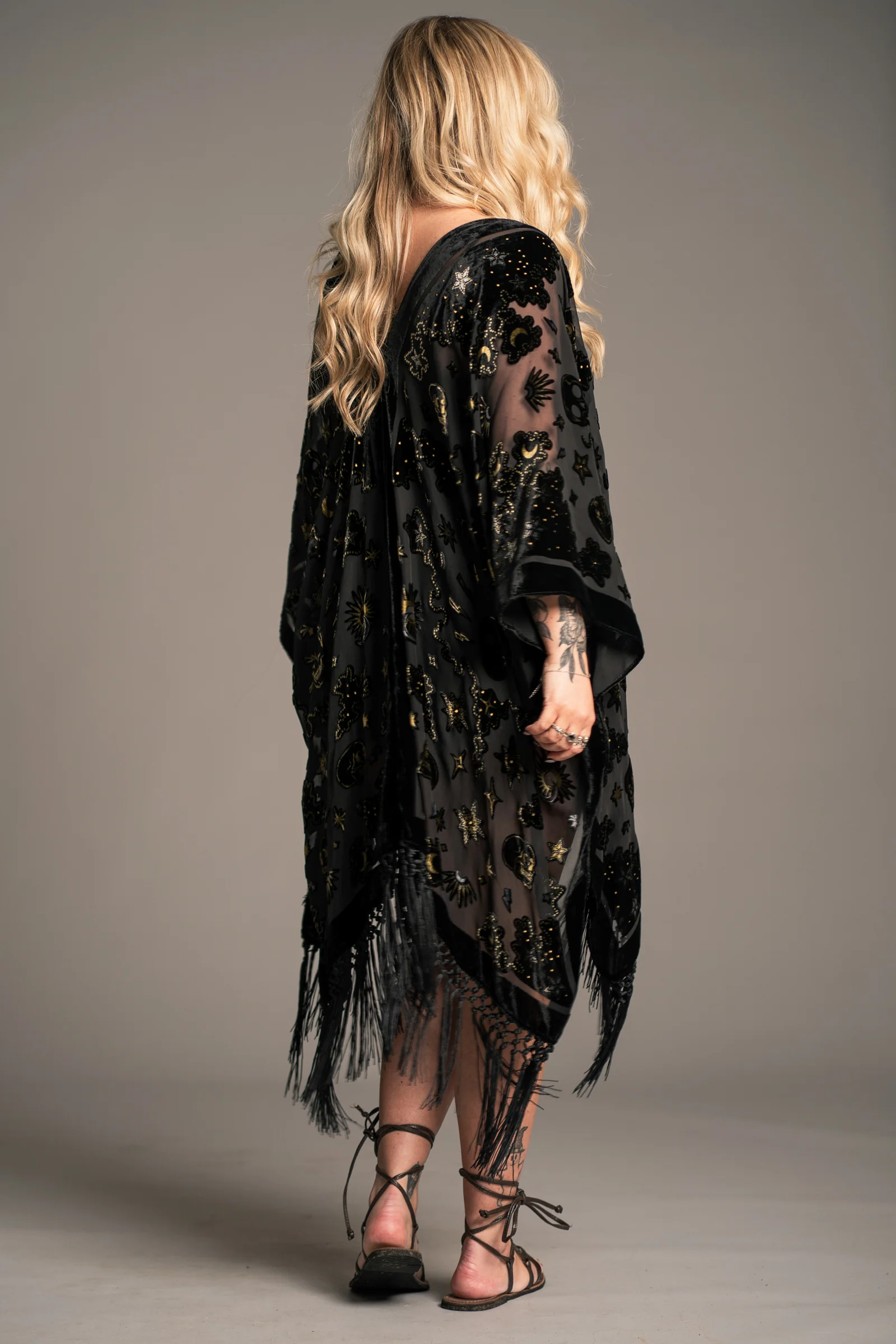 Suzi Skull Devore Kimono - Image 2