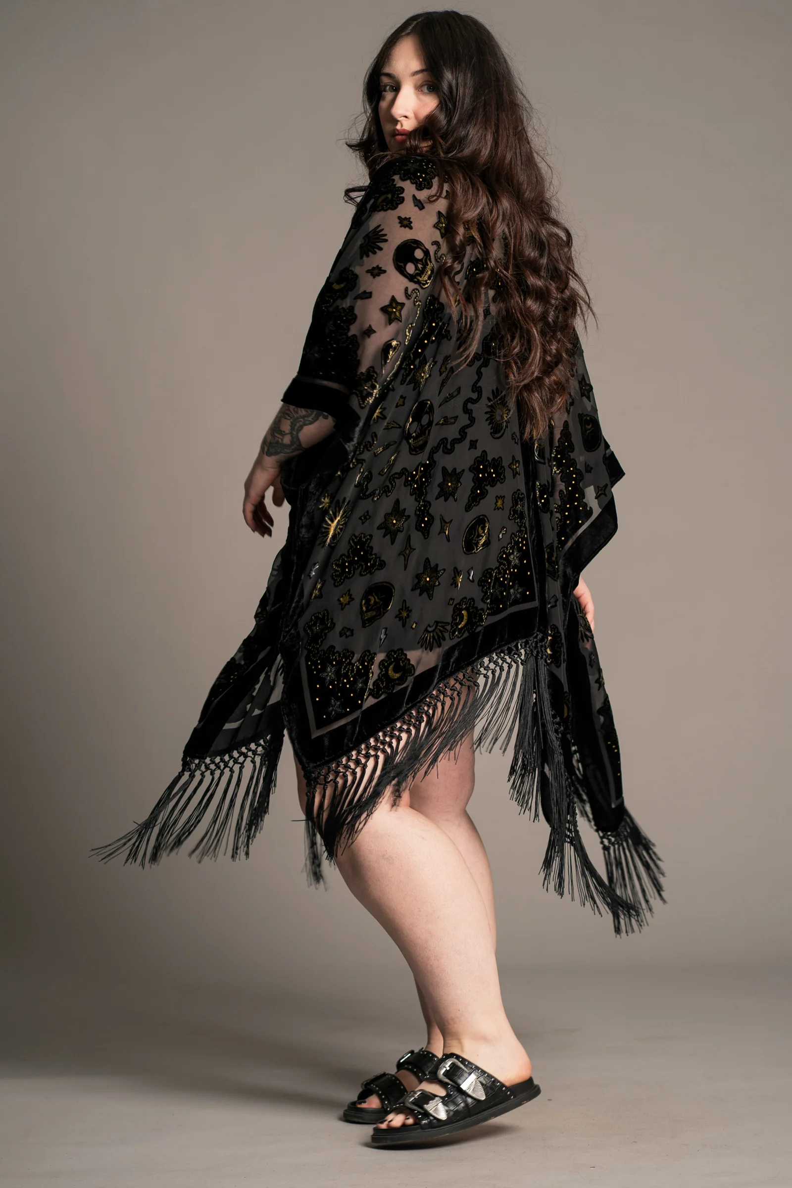 Suzi Skull Devore Kimono - Image 4