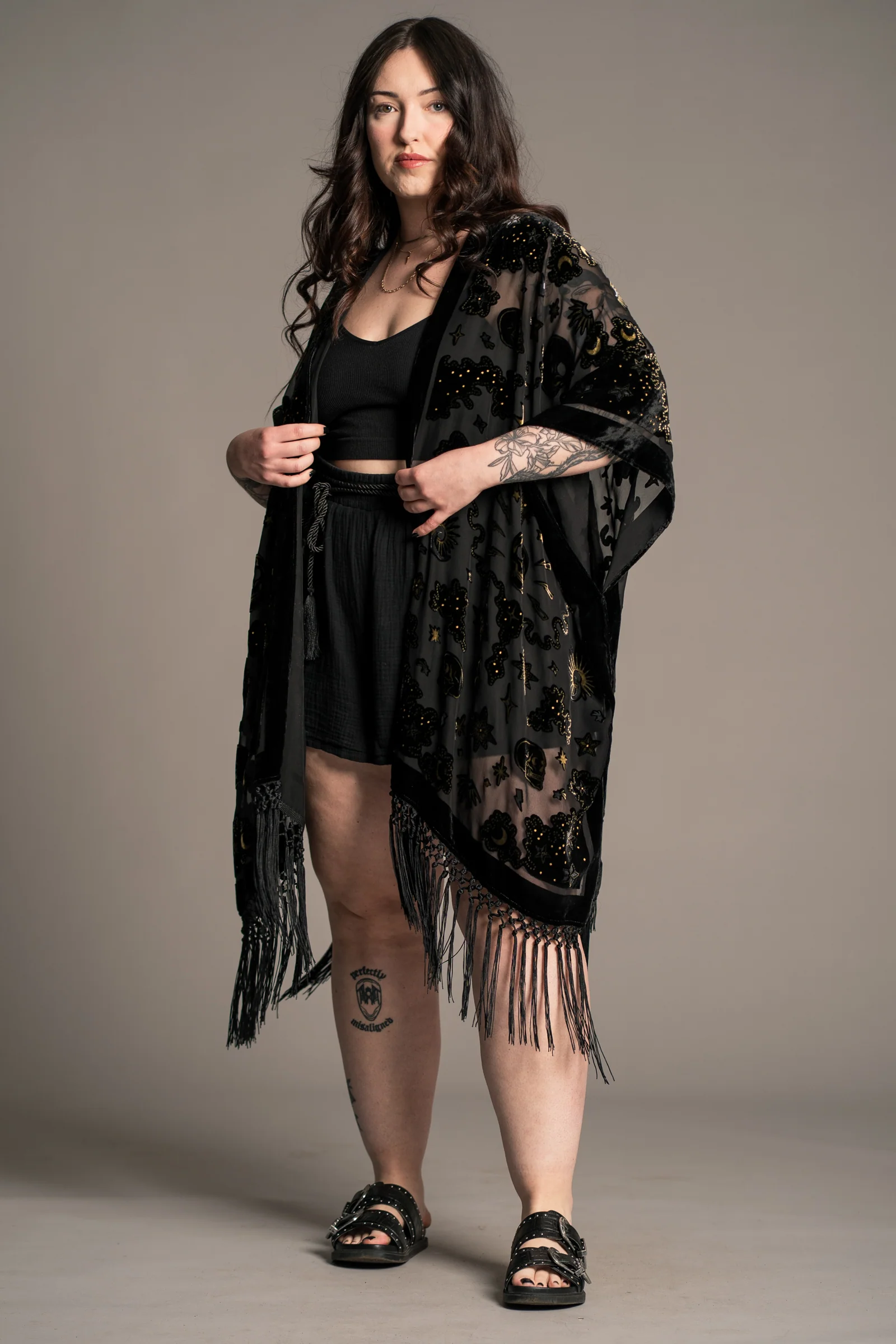 Suzi Skull Devore Kimono - Image 5