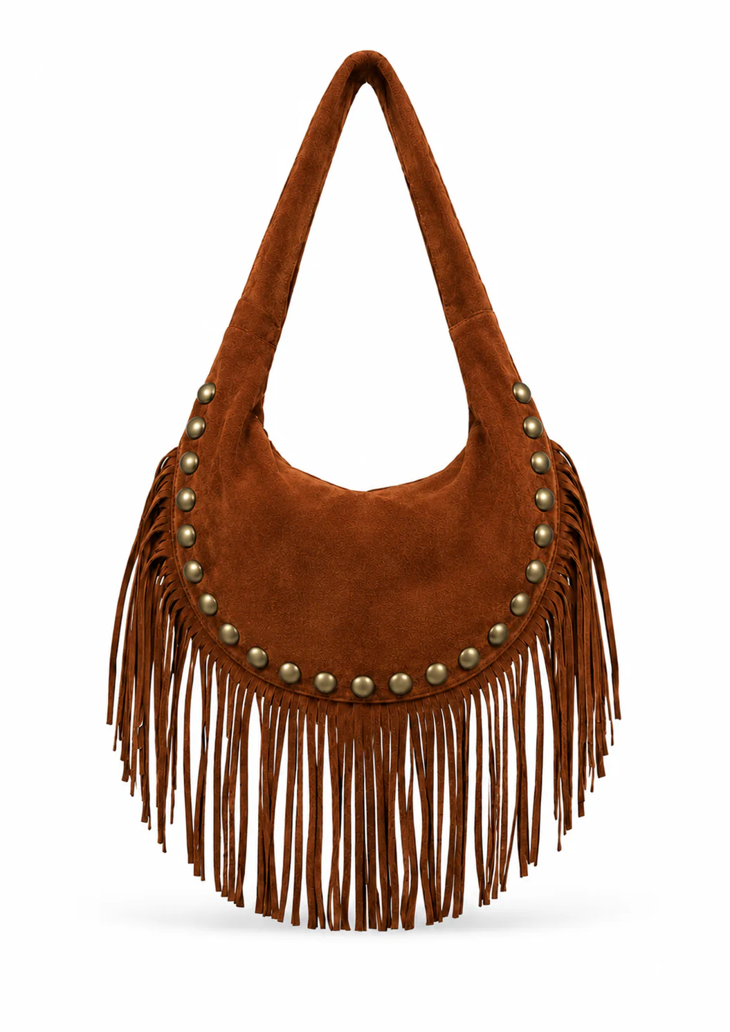 Kate Tan Suede Fringe Studded Bag - Image 9