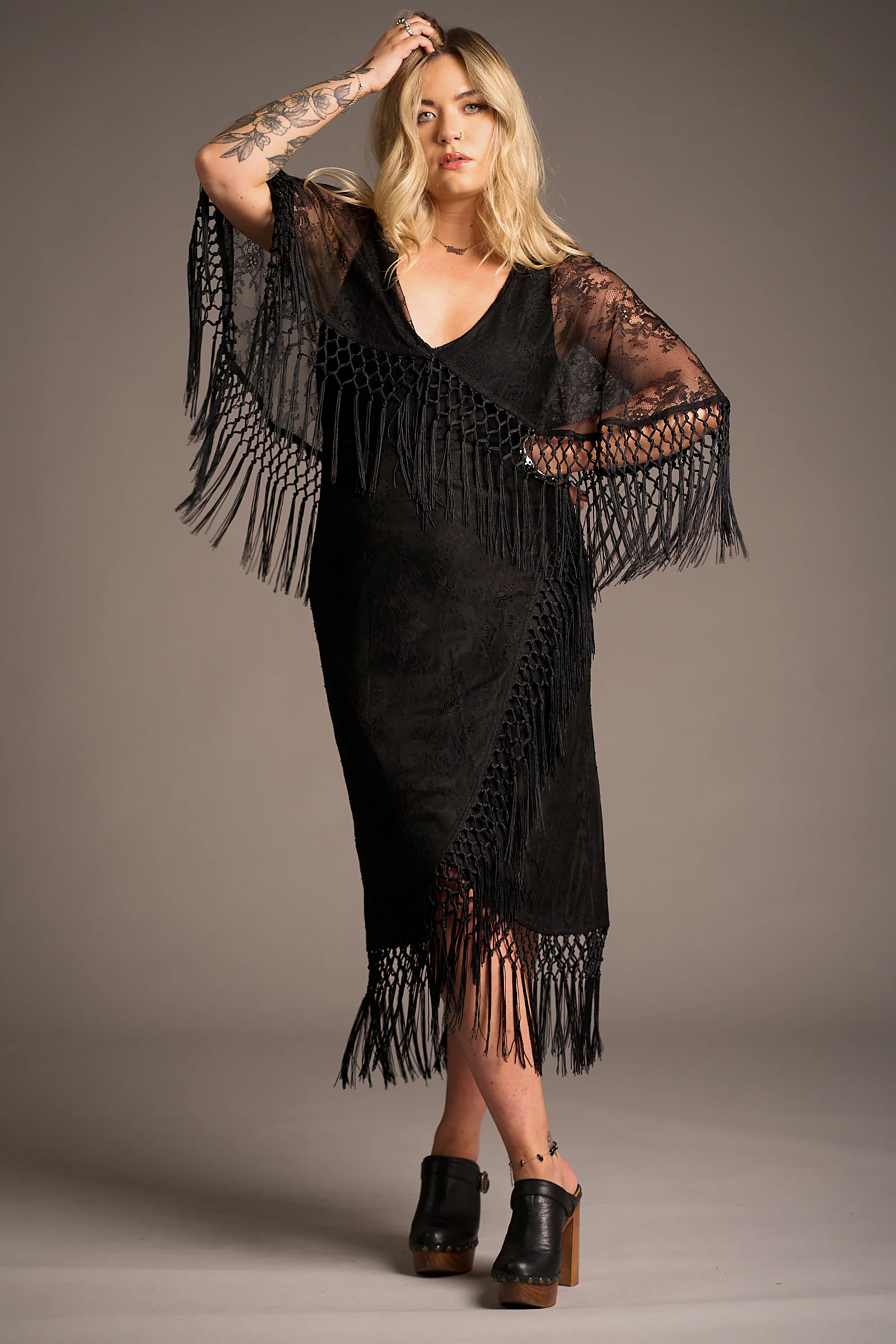 Tango in the Night Lace Midi Dress