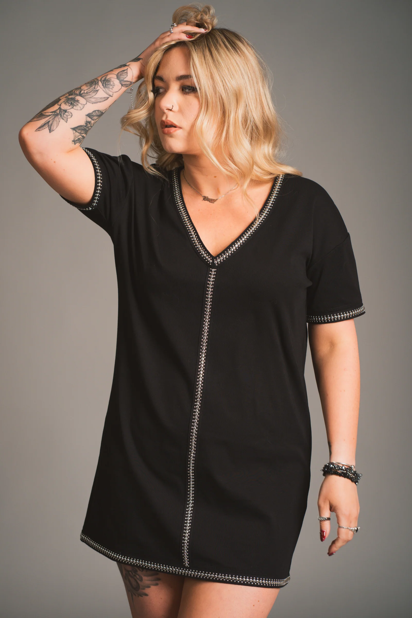 Ziggy Studded T-Shirt Dress - Image 5